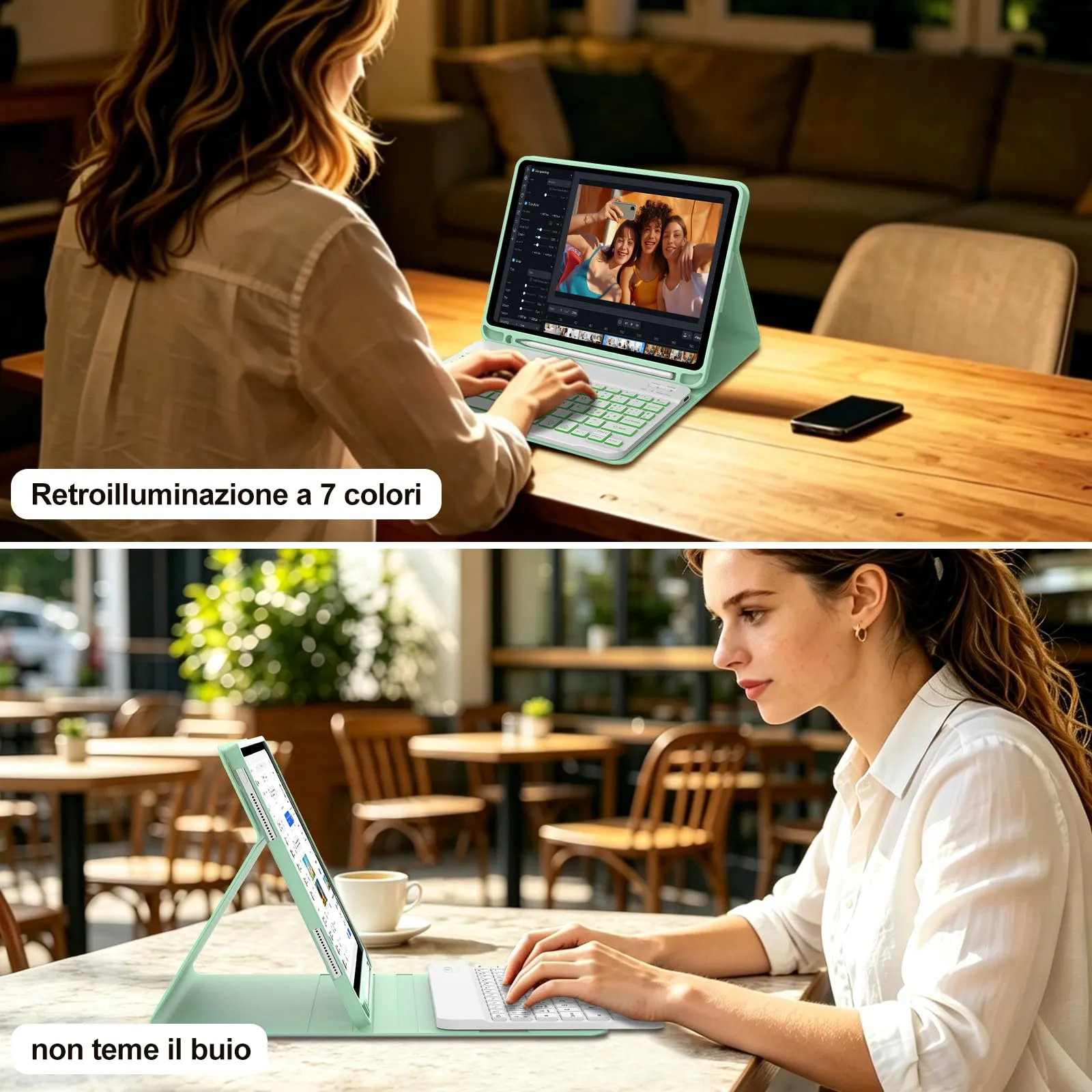 IVEOPPE Tastiera e Custodia per iPad 11 Generazione 11" (2025) e 10 Generazione 10.9" (2022) A16 - immagine 9