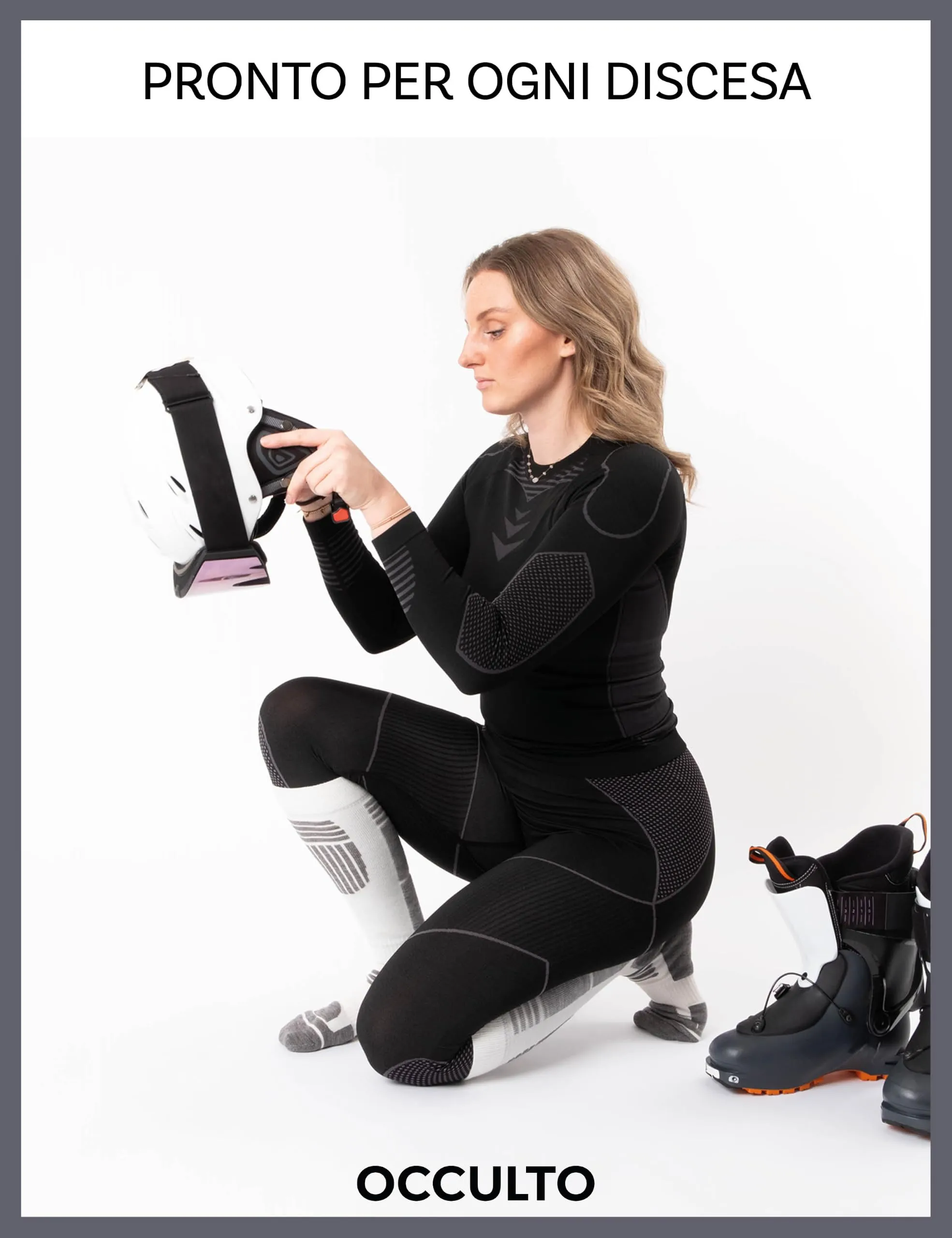 Occulto Calze Sci Termiche Donna, 39-42, 2 Paia (1 Nero, 1 Bianco) - immagine 5