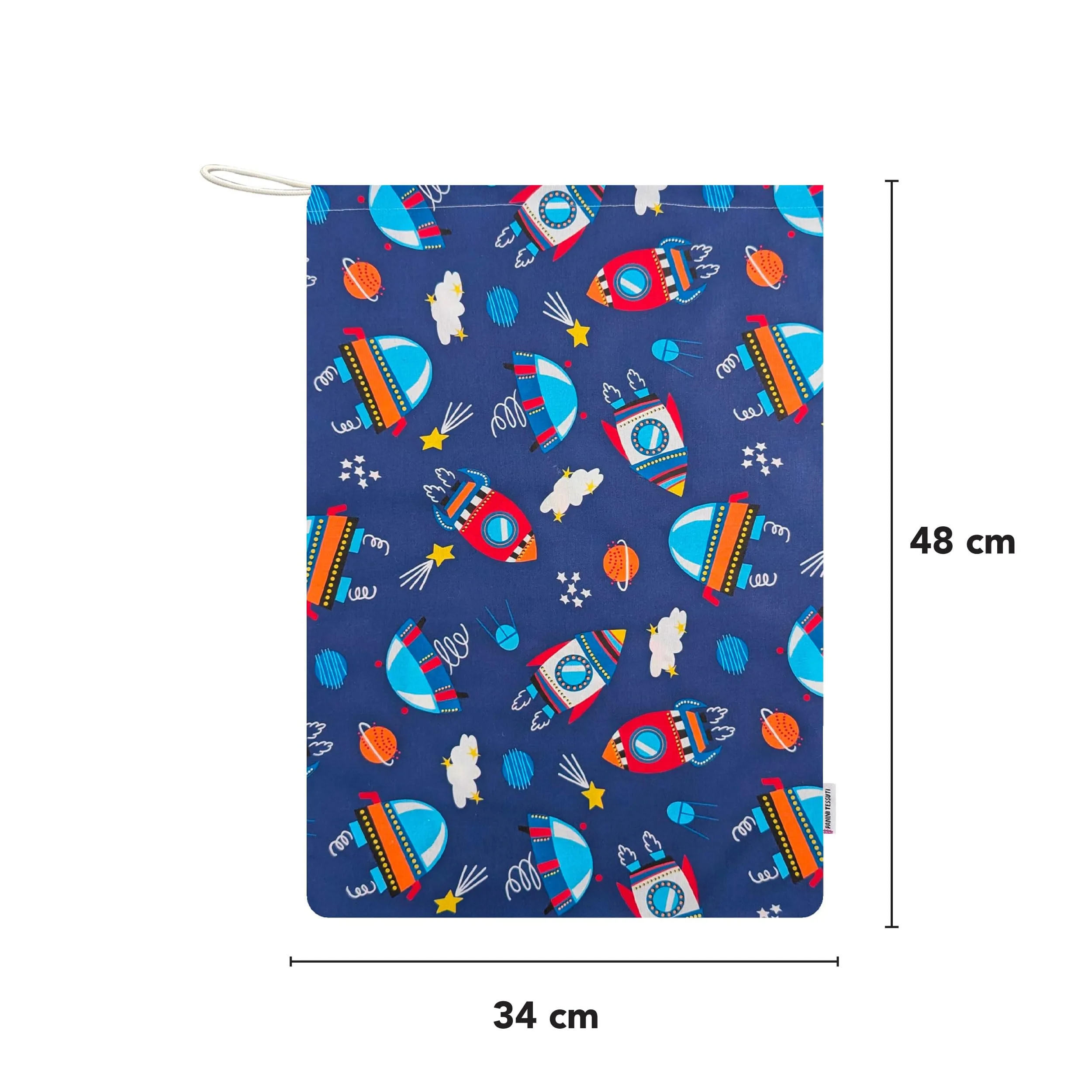 Panini Tessuti Sacchetto per cambio asilo nido in 100% Cotone, 34x44 cm - immagine 3