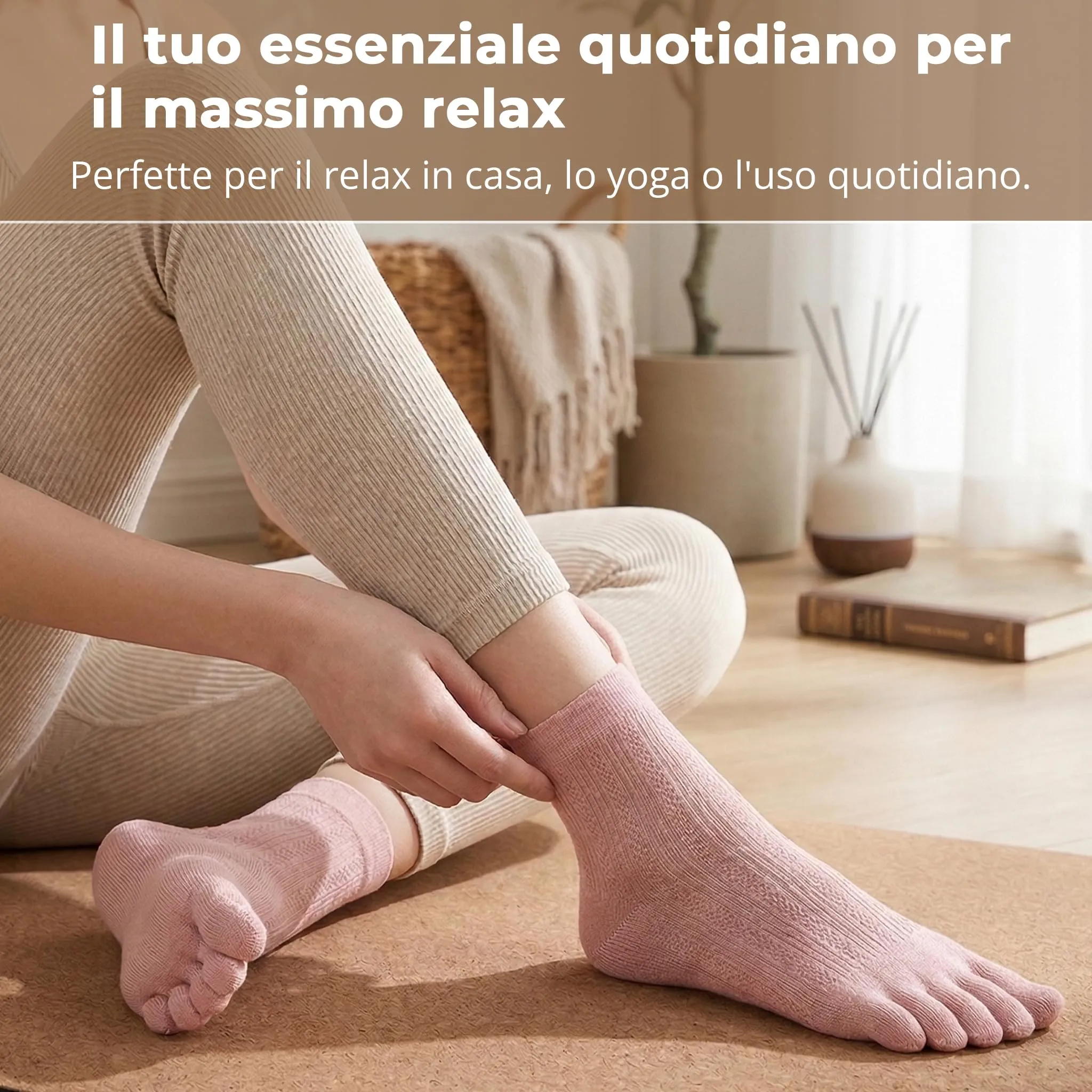 QUPOLPOL Calzini con Dita Separate Donna, 5 Paia, EU 34-38, Multicolore - immagine 6