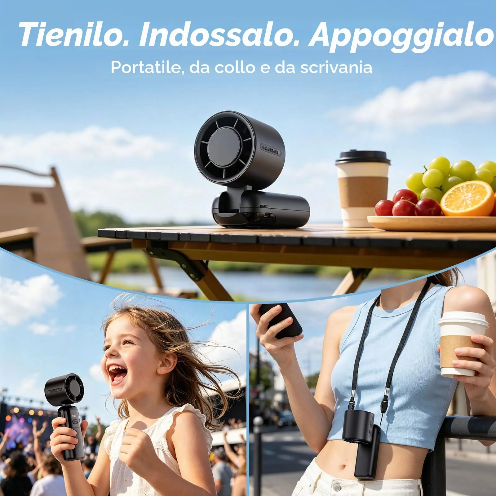 Innopower Ventilatore Turbo Portatile 3-in-1, Batteria 5000 mAh, Velocità 1-100 Regolabile, Display LED, USB Ricaricabile - immagine 6