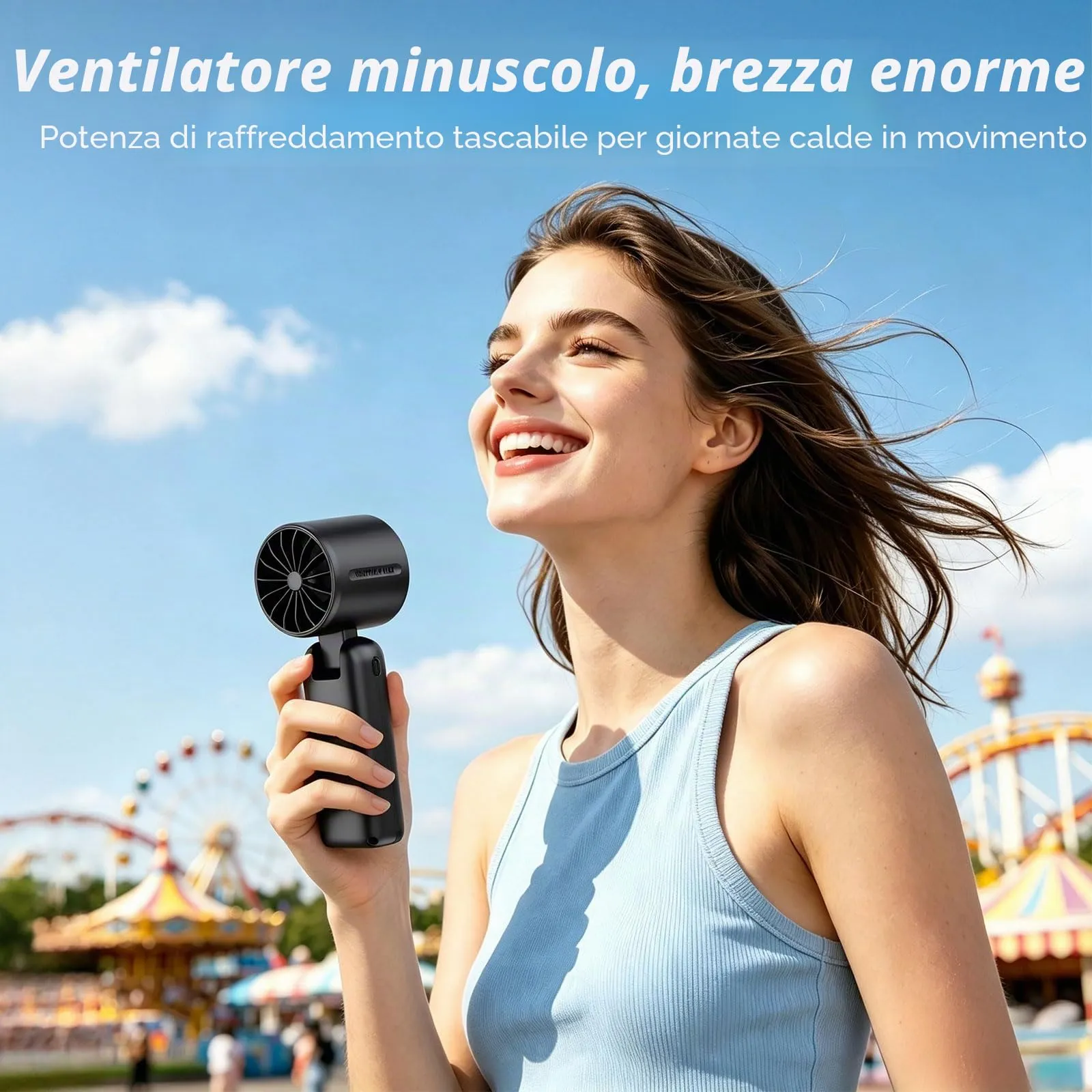 Innopower Ventilatore Turbo Portatile 3-in-1, Batteria 5000 mAh, Velocità 1-100 Regolabili, Display LED, USB Ricaricabile - immagine 4