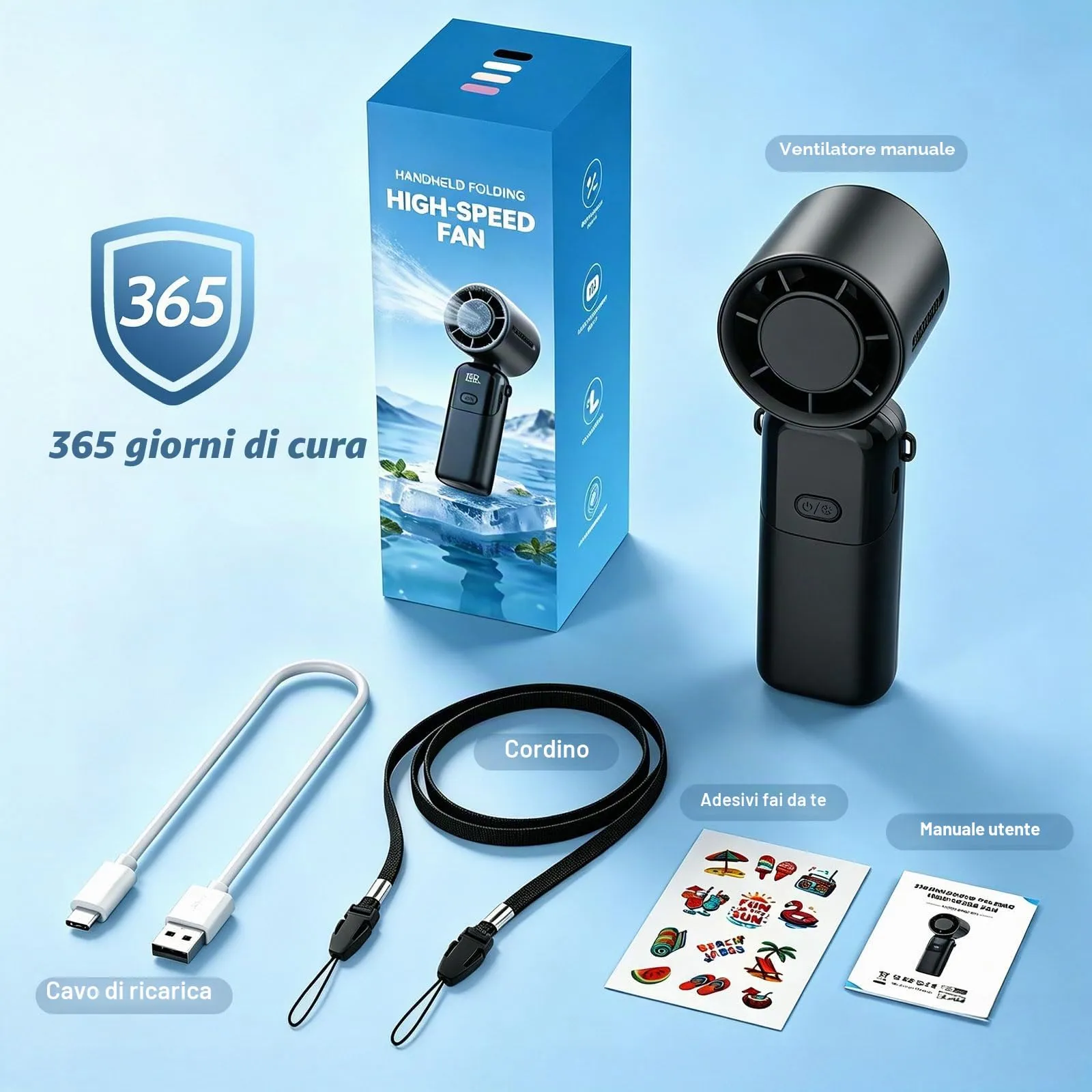 Innopower Ventilatore Turbo Portatile 3-in-1, Batteria 5000 mAh, Velocità 1-100 Regolabili, Display LED, USB Ricaricabile - immagine 9