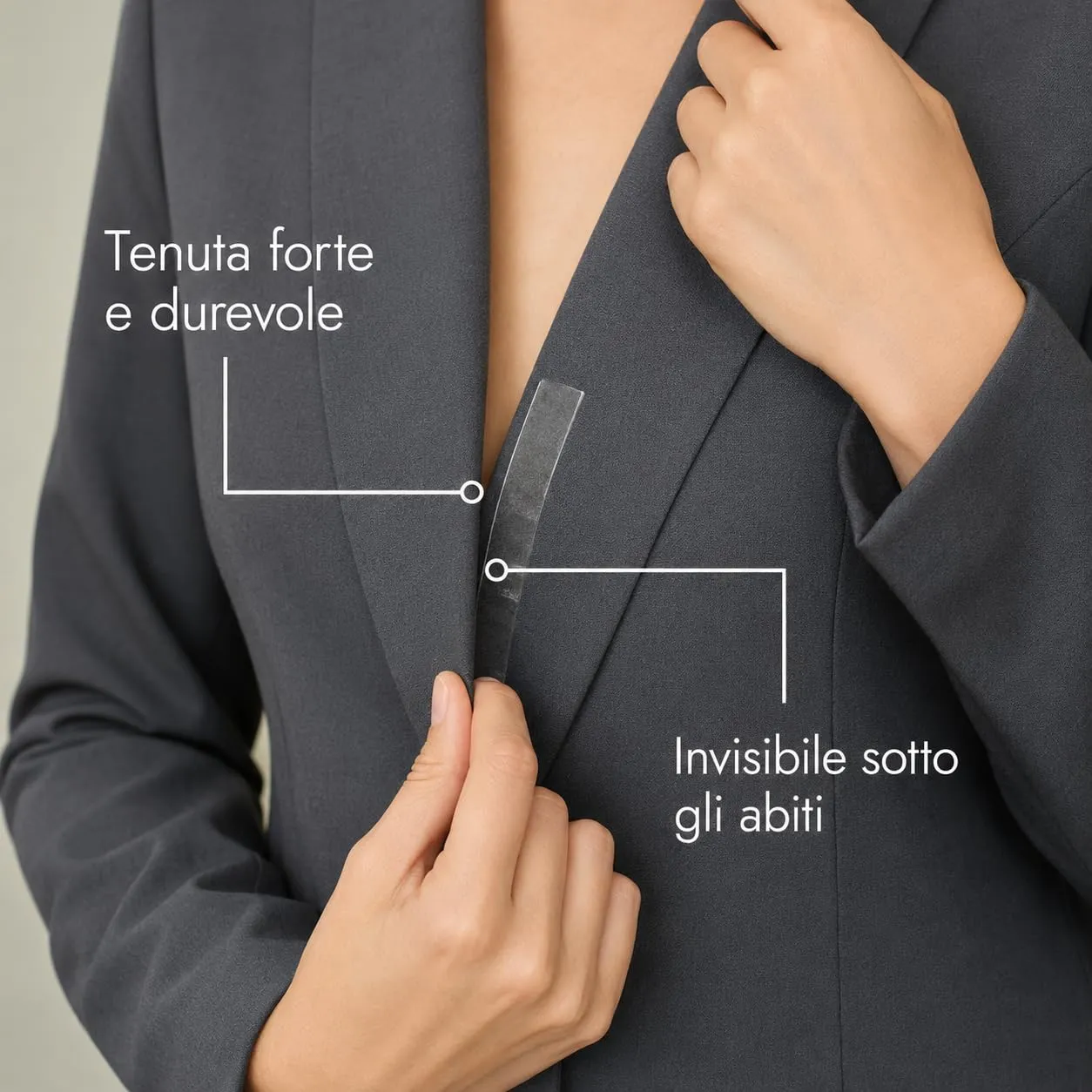 QM Nastro Biadesivo per Abbigliamento, 12 mm x 85 mm, 50 Pezzi - immagine 3
