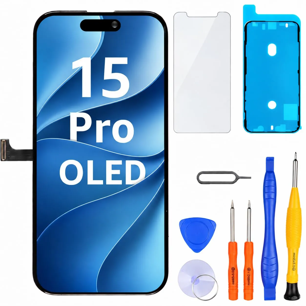 LL TRADER Schermo OLED 6,1'' per iPhone 15 Pro e Kit di Riparazione - immagine 1