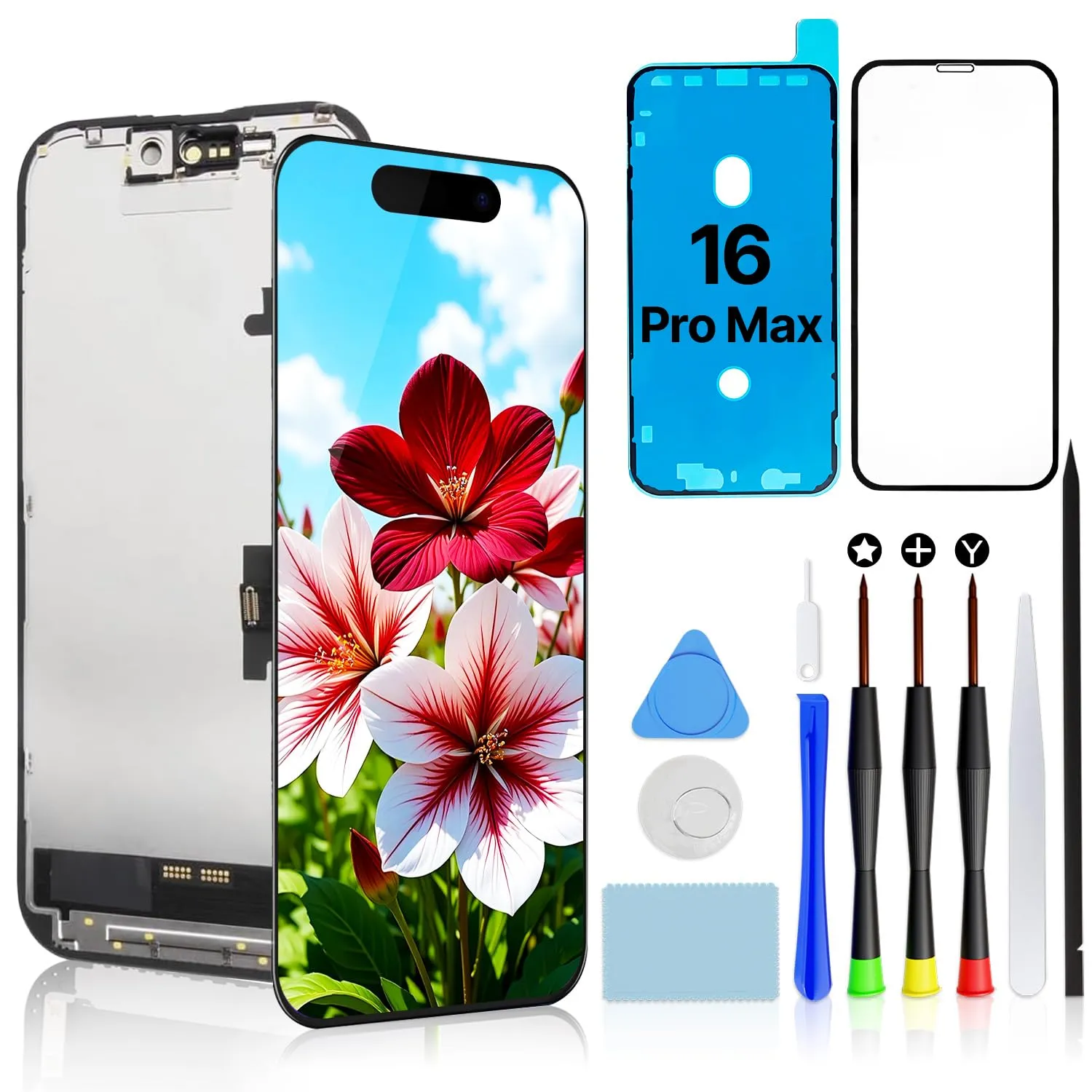 Brinonac Display LCD Digitizer per iPhone 16 Pro Max 6,9" FHD - Nero - immagine 1