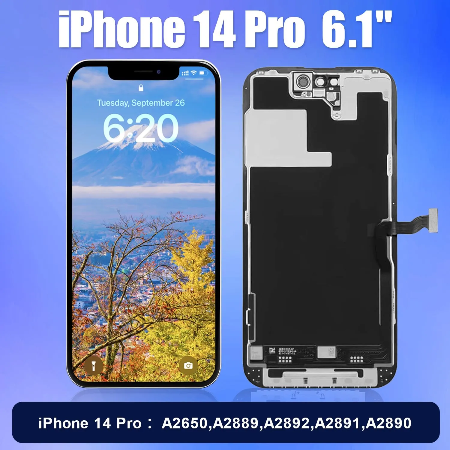 Brinonac Soft OLED Display for iPhone 14 Pro 6.1" FHD COP Digitizer Replacement - immagine 2