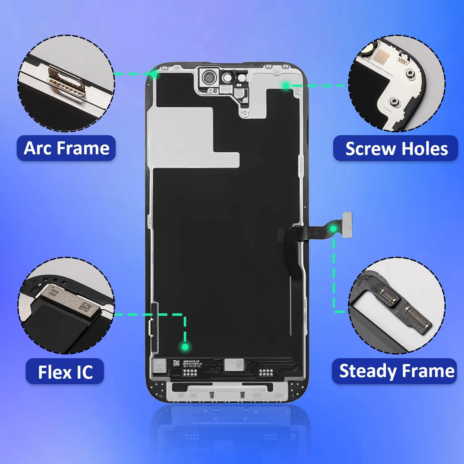 Brinonac Soft OLED Display for iPhone 14 Pro 6.1" FHD COP Digitizer Replacement - immagine 8