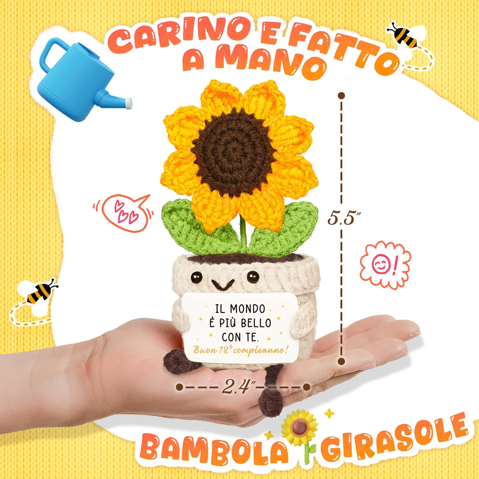 Giftasy Girasole All’Uncinetto Regalo 18 Anni Ragazza - immagine 2