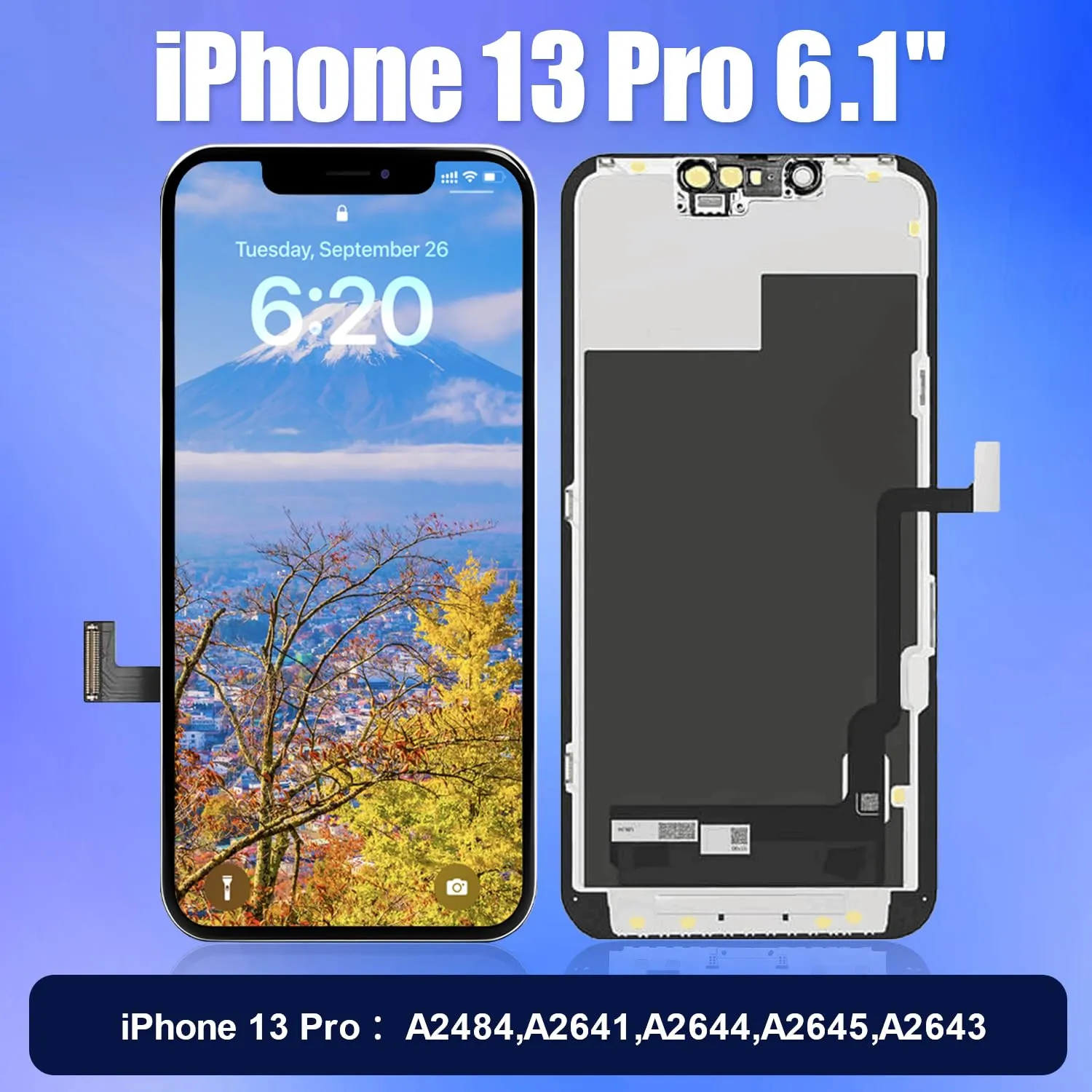 Brinonac Soft OLED Display for iPhone 13 Pro 6.1" FHD Replacement Digitizer - immagine 2