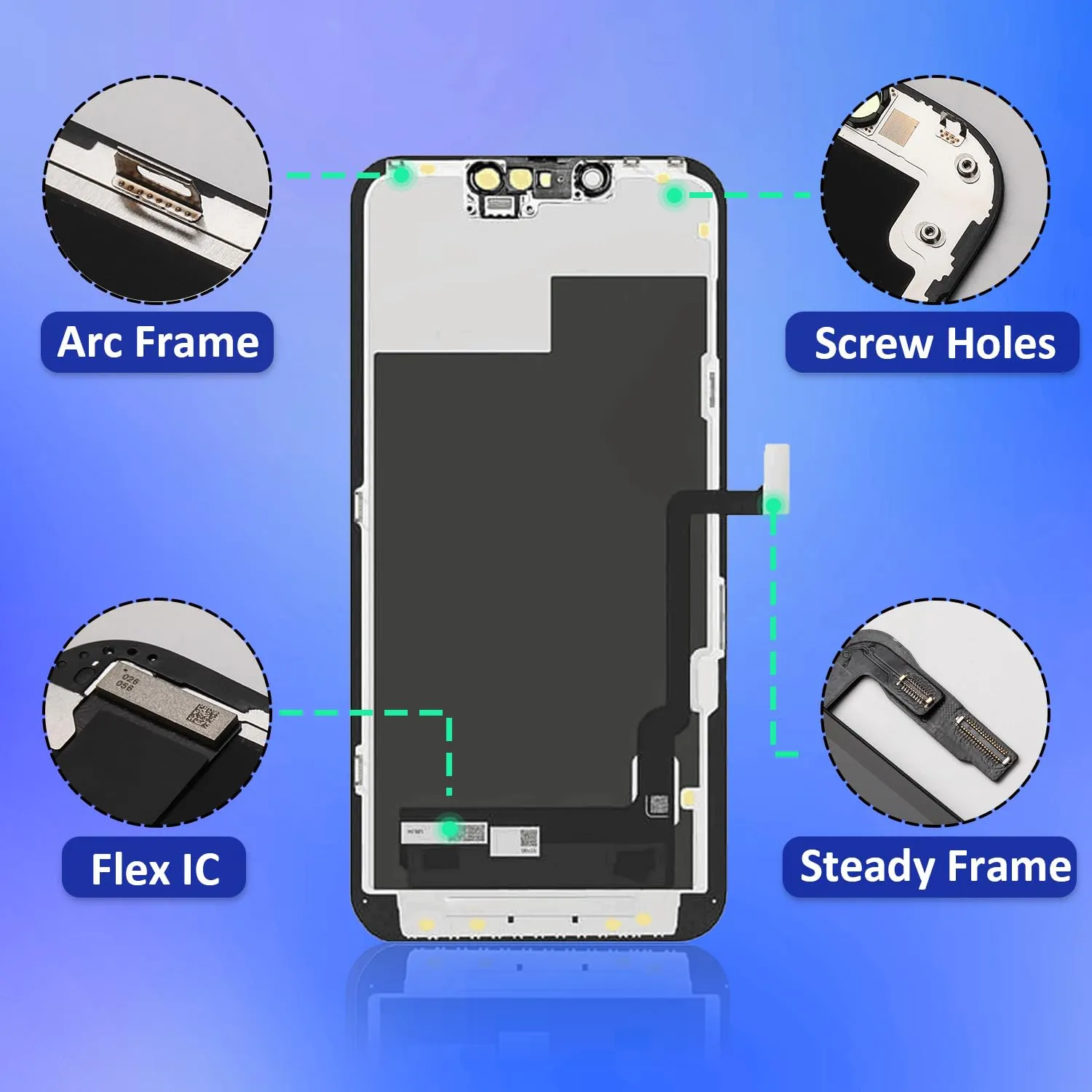 Brinonac Soft OLED Display for iPhone 13 Pro 6.1" FHD Replacement Digitizer - immagine 8