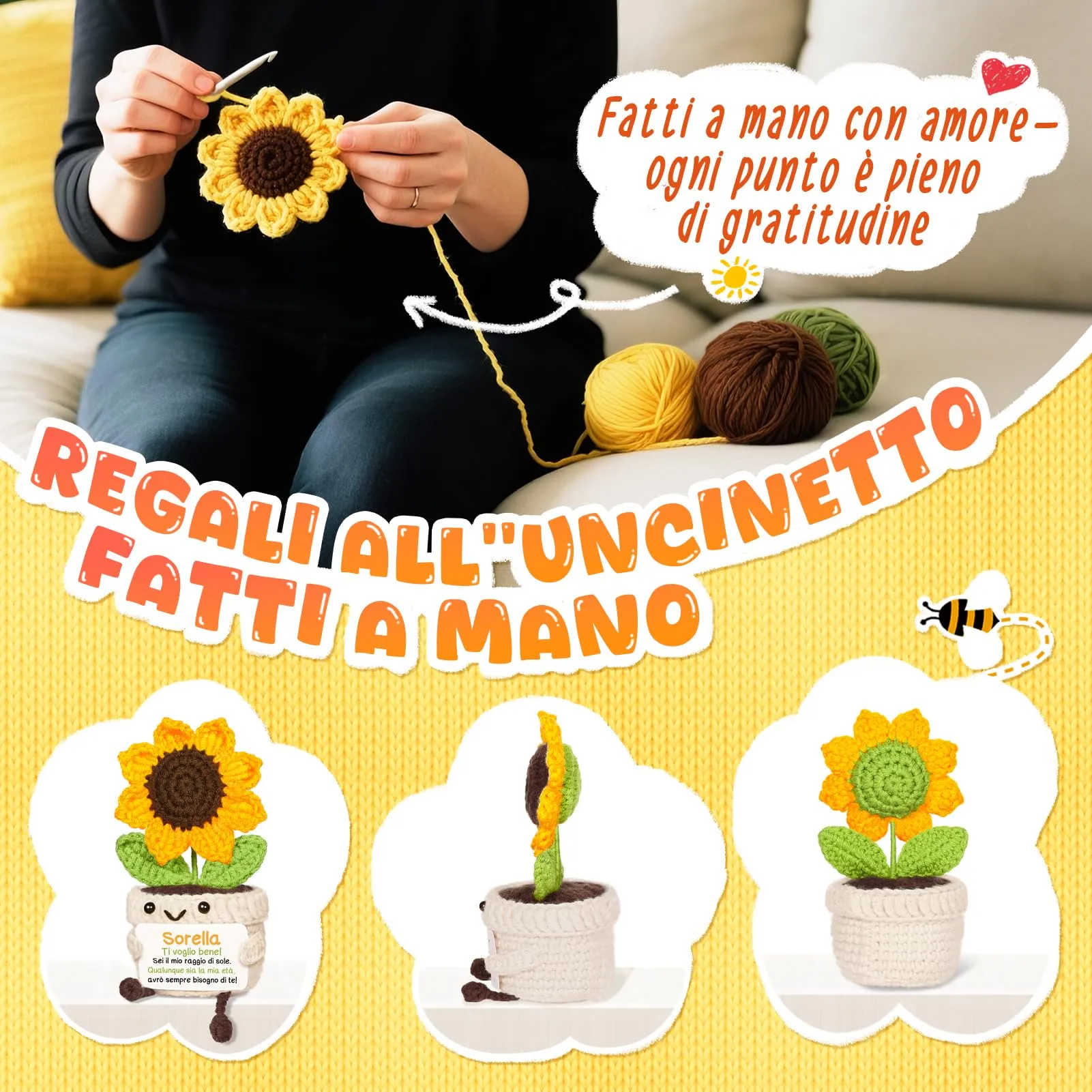 Giftasy Girasole all’Uncinetto - immagine 5