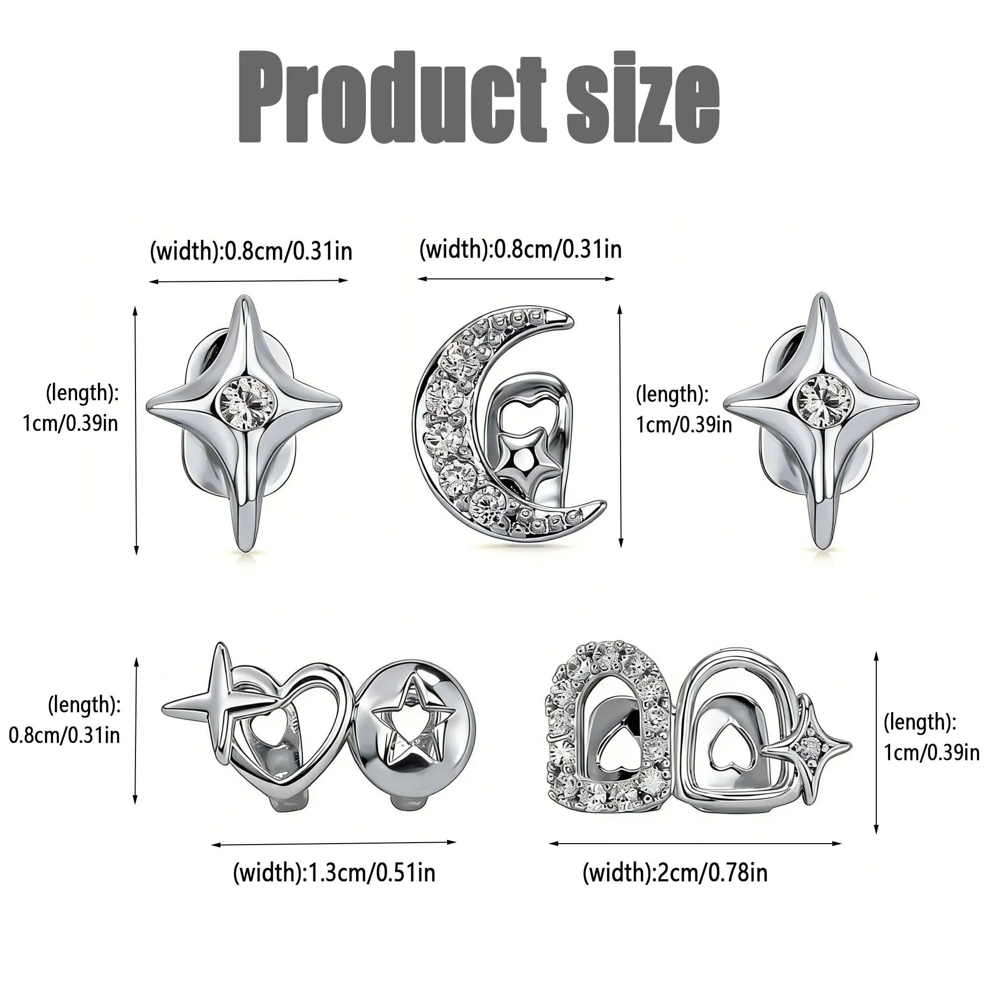 LONGHAO Set di 2 Grillz per Denti Hip Hop con Stampi in Silicone, Metallo - immagine 2