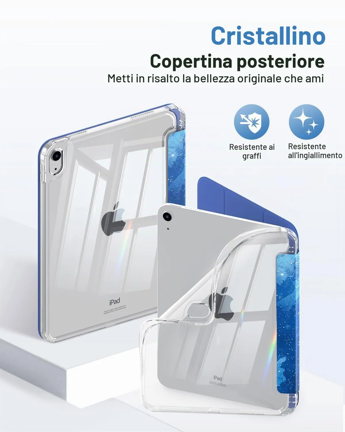 MoKo Case for iPad 11th Gen 11" (2025) and iPad 10th Gen 10.9" (2022), CieloStellatoBlu - immagine 3