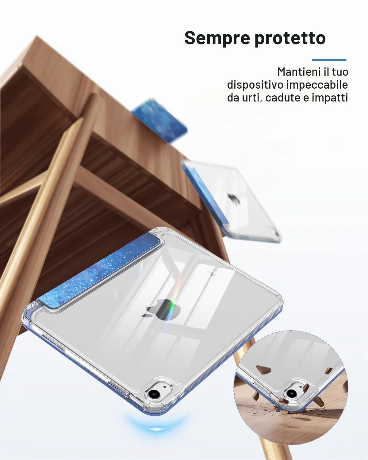 MoKo Case for iPad 11th Gen 11" (2025) and iPad 10th Gen 10.9" (2022), CieloStellatoBlu - immagine 4