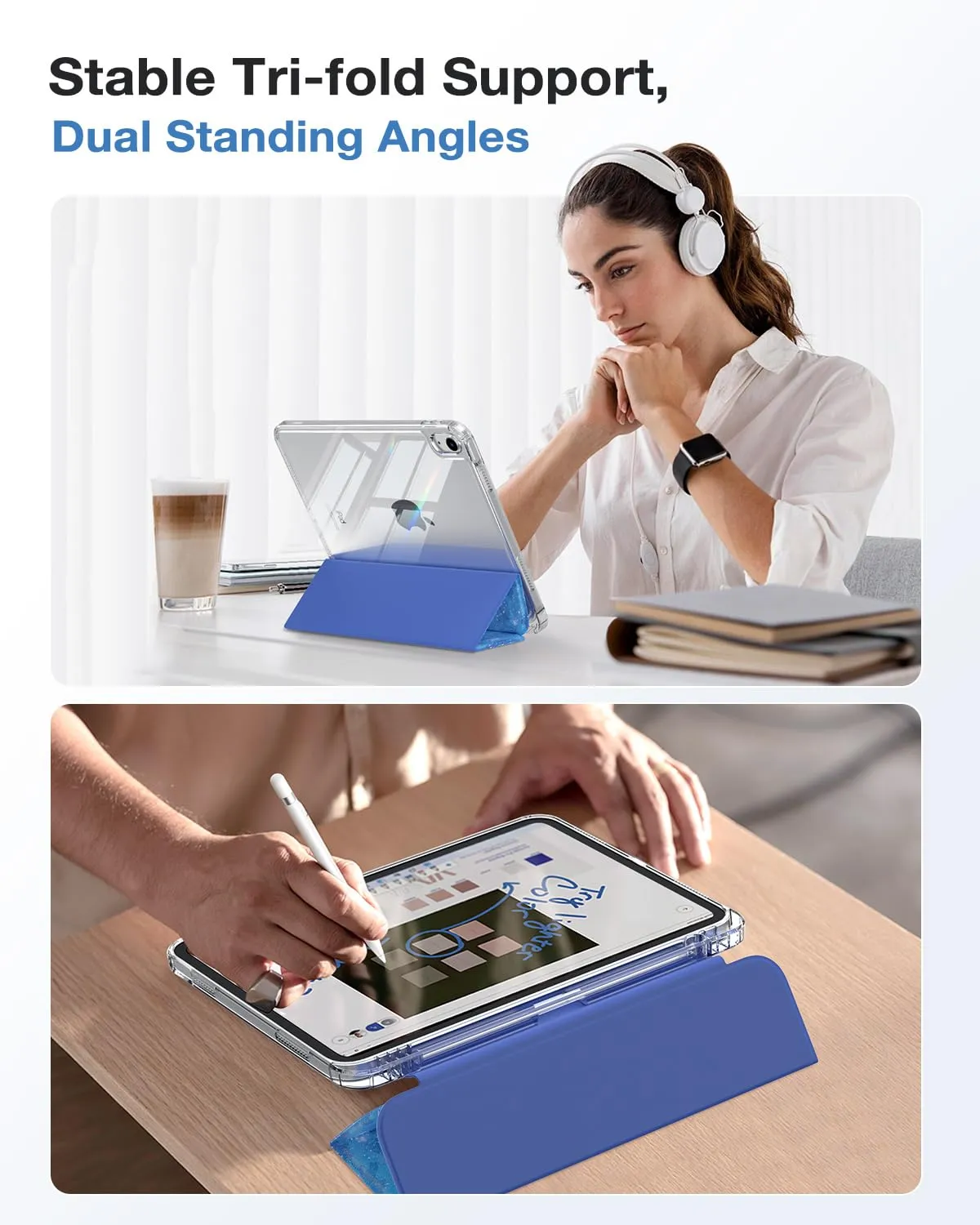 MoKo Case for iPad 11th Gen 11" (2025) and iPad 10th Gen 10.9" (2022), CieloStellatoBlu - immagine 5