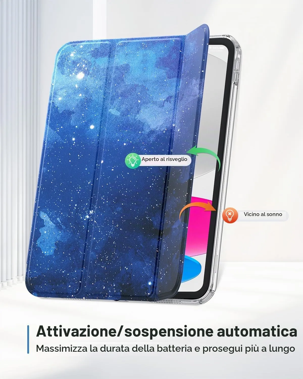 MoKo Case for iPad 11th Gen 11" (2025) and iPad 10th Gen 10.9" (2022), CieloStellatoBlu - immagine 7