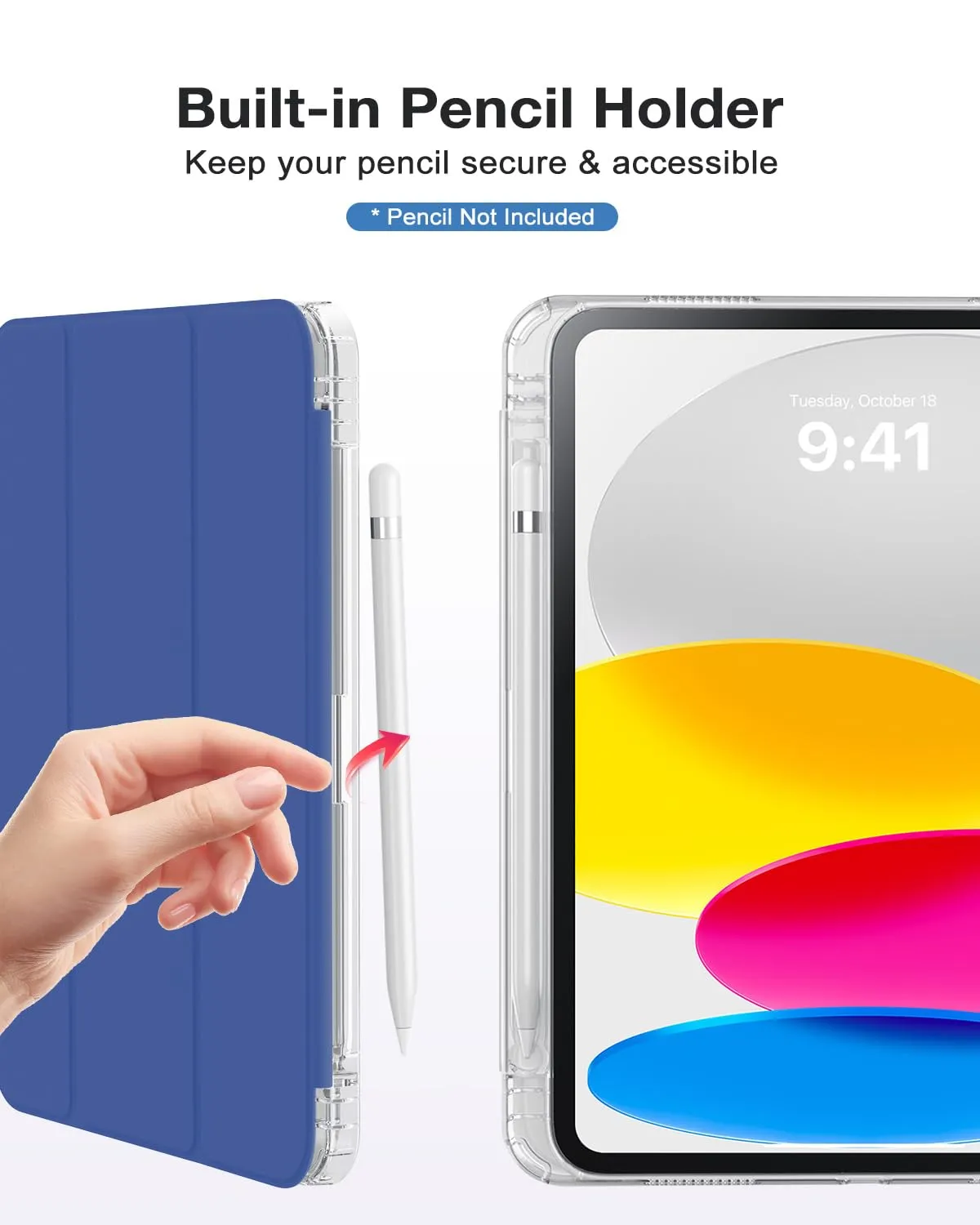 MoKo Case for iPad 11th Gen 11" (2025) and iPad 10th Gen 10.9" (2022), CieloStellatoBlu - immagine 8