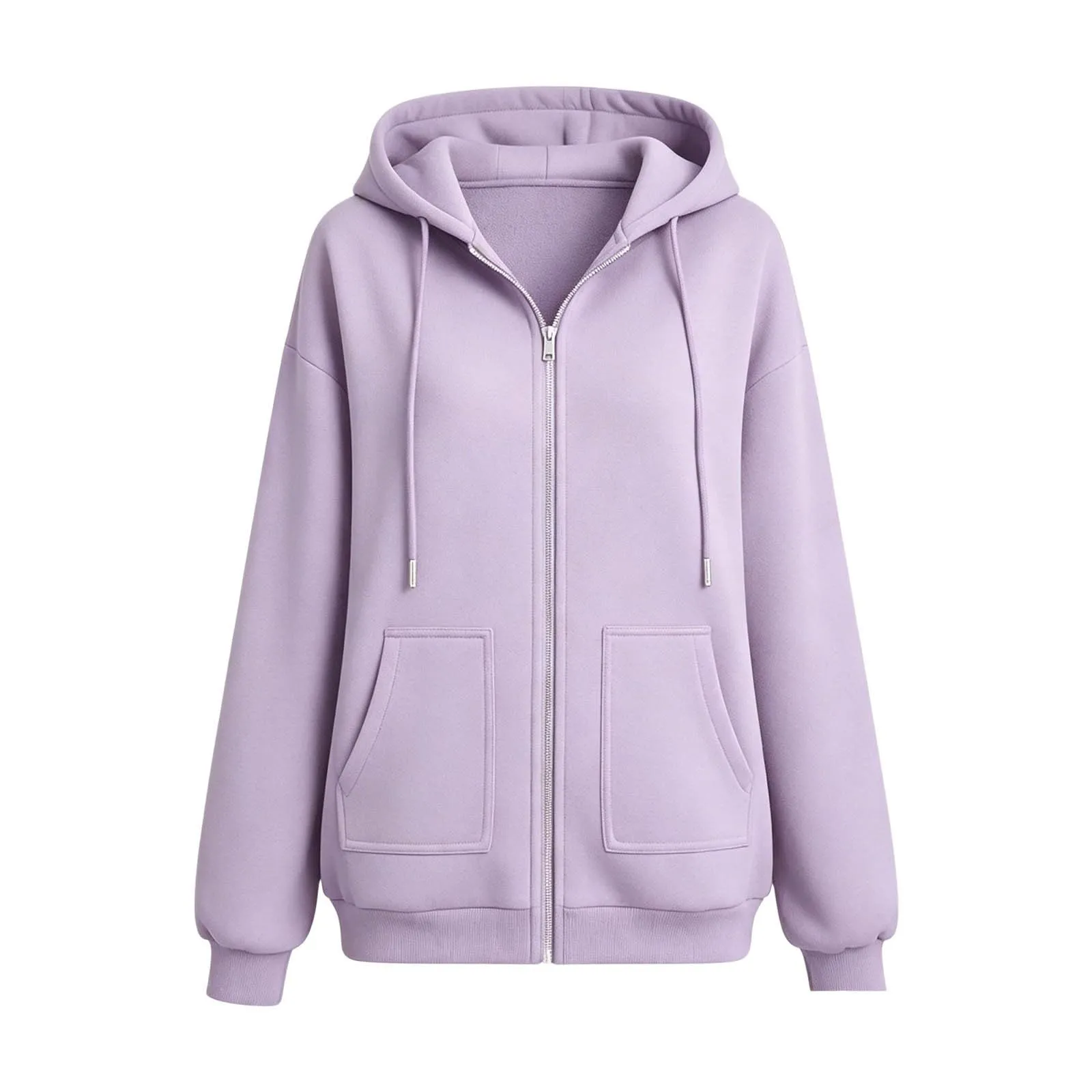 Sobzia Felpa Donna con Zip e Cappuccio Oversize, Viola, XL - immagine 4