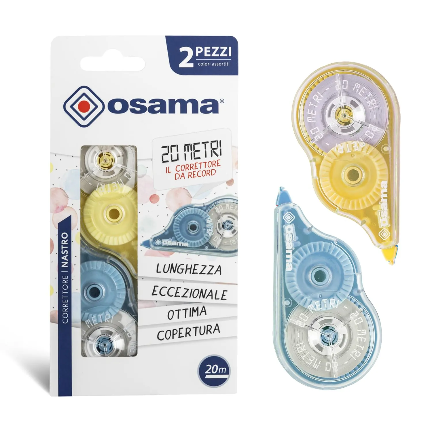 OSAMA Bianchetto a Nastro, 2 Pezzi x 20 Metri, Pastello - immagine 2