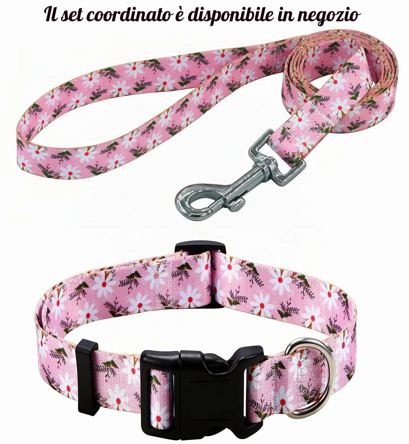 Mihqy Collare per Cani e Gatti, Regolabile, Disegno Floreale Bohémien, Fiori Bianco, S - immagine 6
