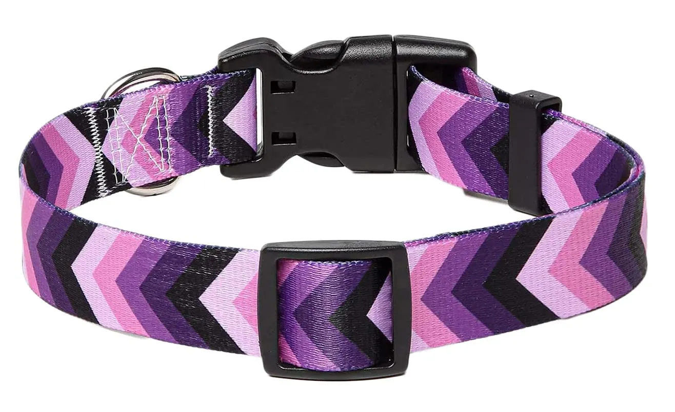 Mihqy Collare per Cani e Gatti, Morbido e Regolabile, Disegno Bohémien Floreale Geometrico Tribale, Viola Freccia, XS - immagine 2