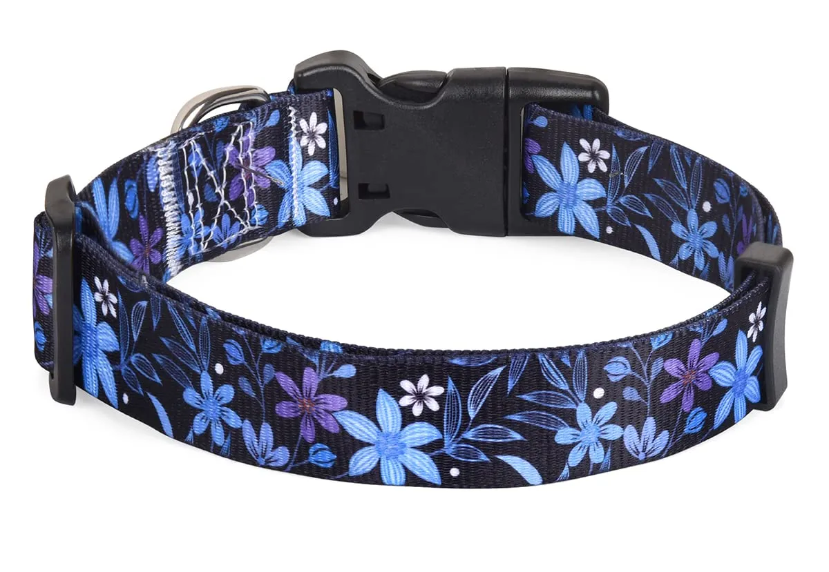 Mihqy Collare per Cani Morbido Regolabile, Blu Fiore, L - immagine 2