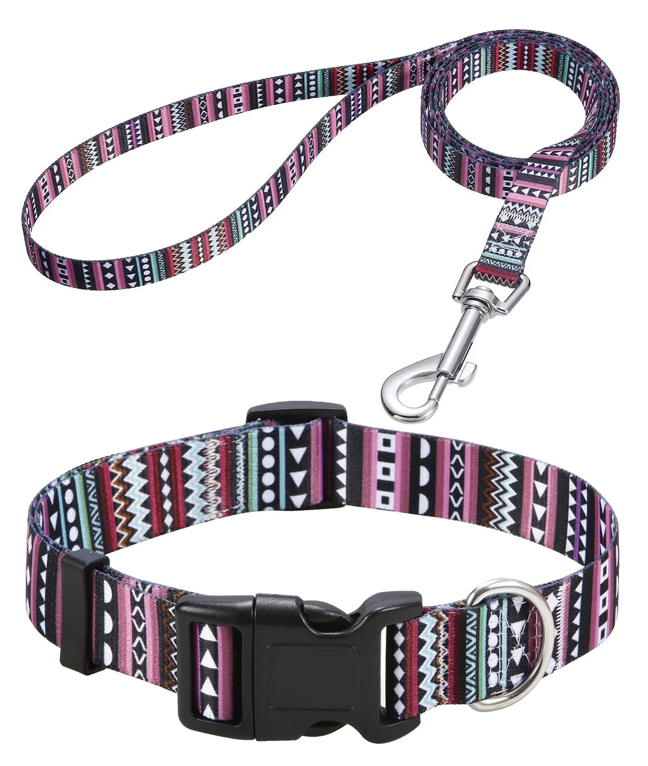 Mihqy Set Collare e Guinzaglio per Cani Bohémien Viola, XS - immagine 1