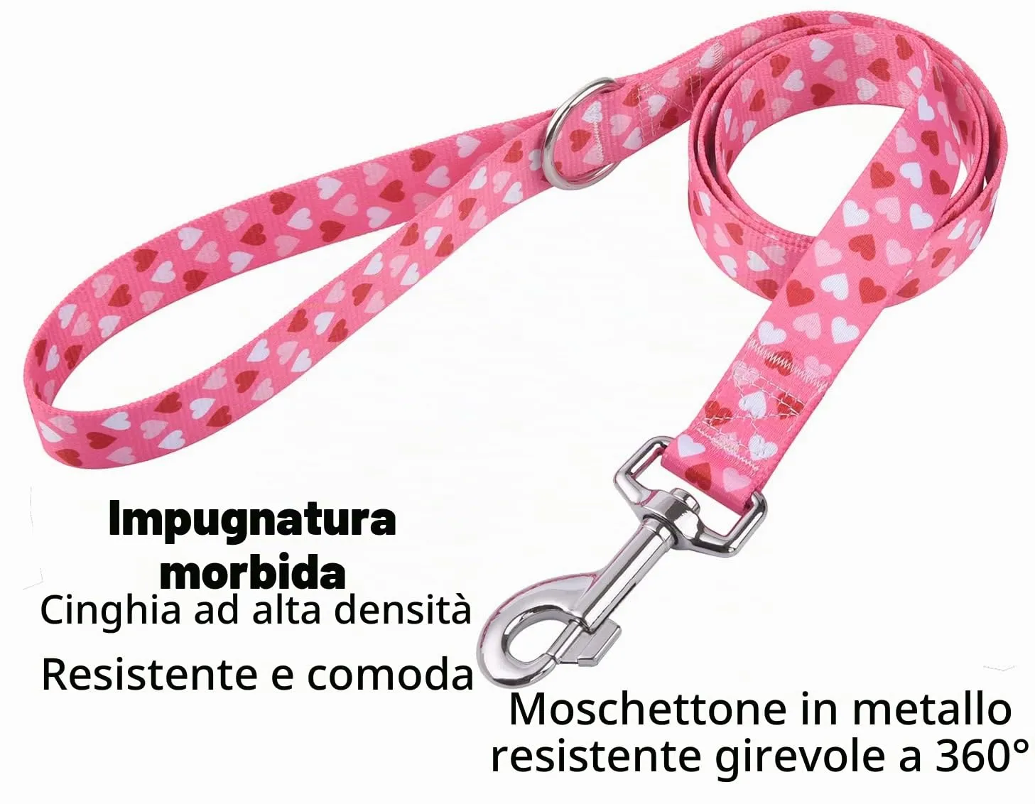 Mihqy Set Collare e Guinzaglio per Cani, Disegno Set Cuore, Taglia M - immagine 5
