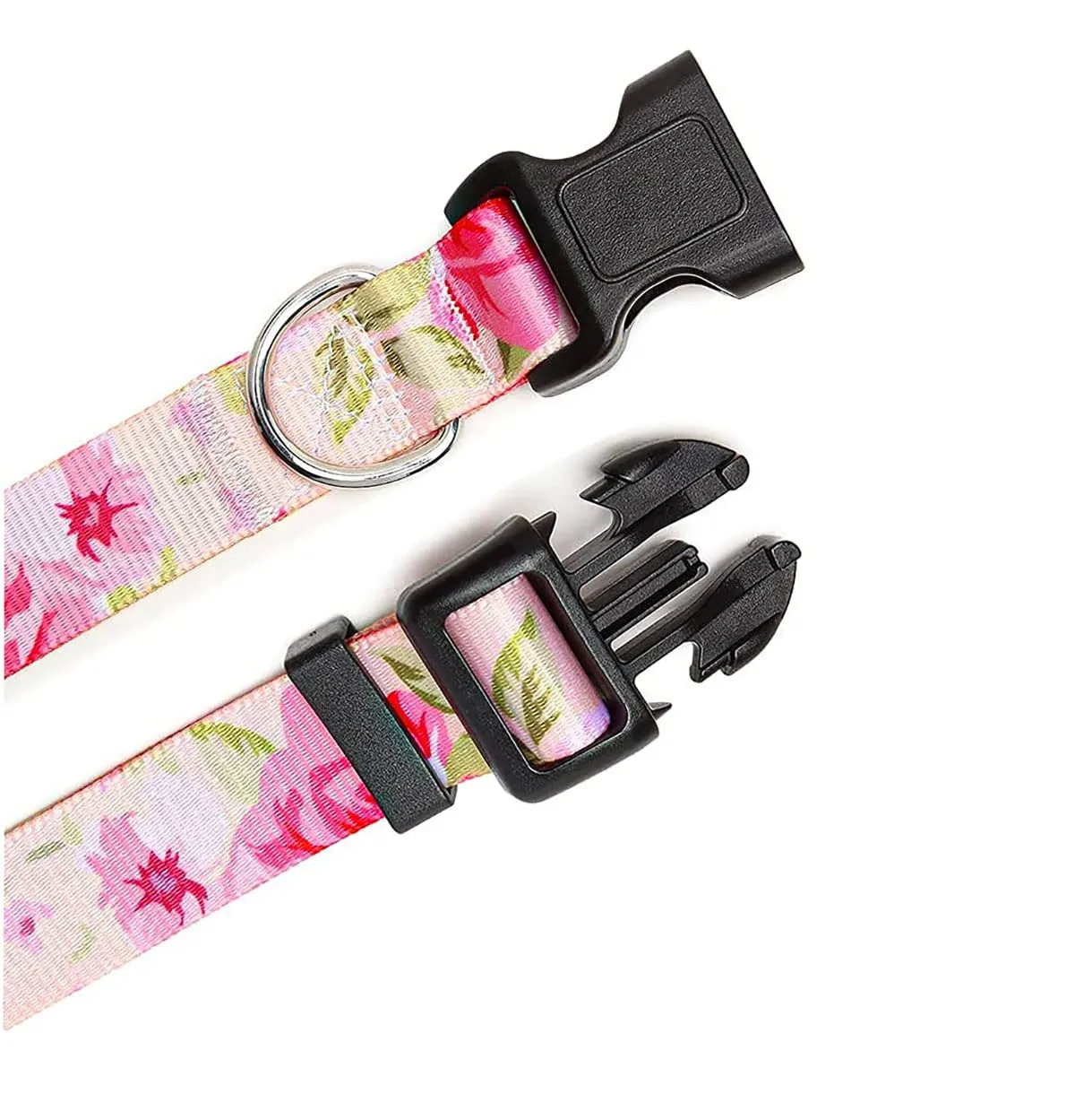 Mihqy Set Collare e Guinzaglio per Cani, Regolabile, Disegno Bohémien Floreale Geometrico Tribale, Set Rosa, Taglia L - immagine 3