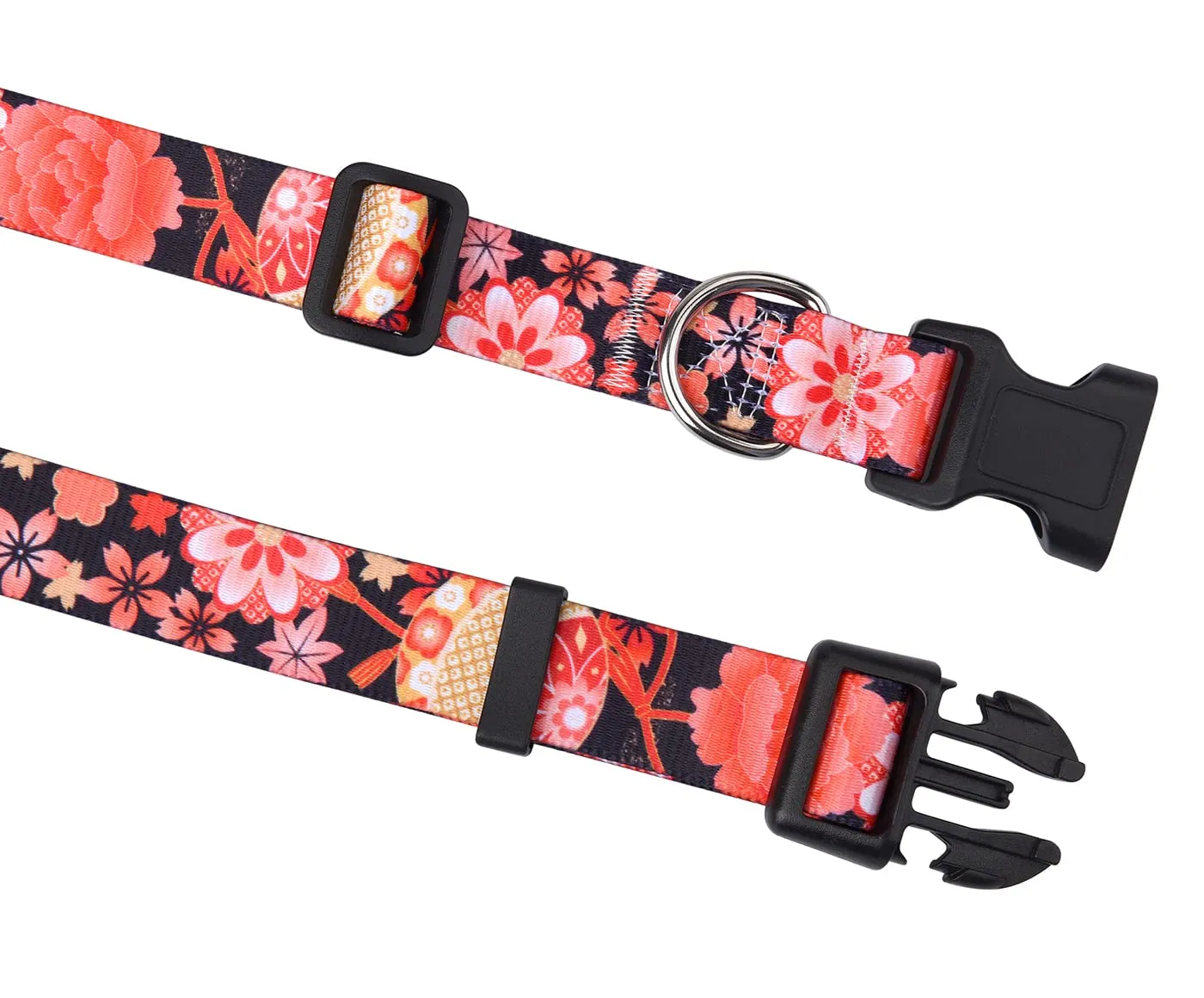 Mihqy Collare per Cani e Gatti Bohémien Floreale, Rosso Fiori A, XS - immagine 5