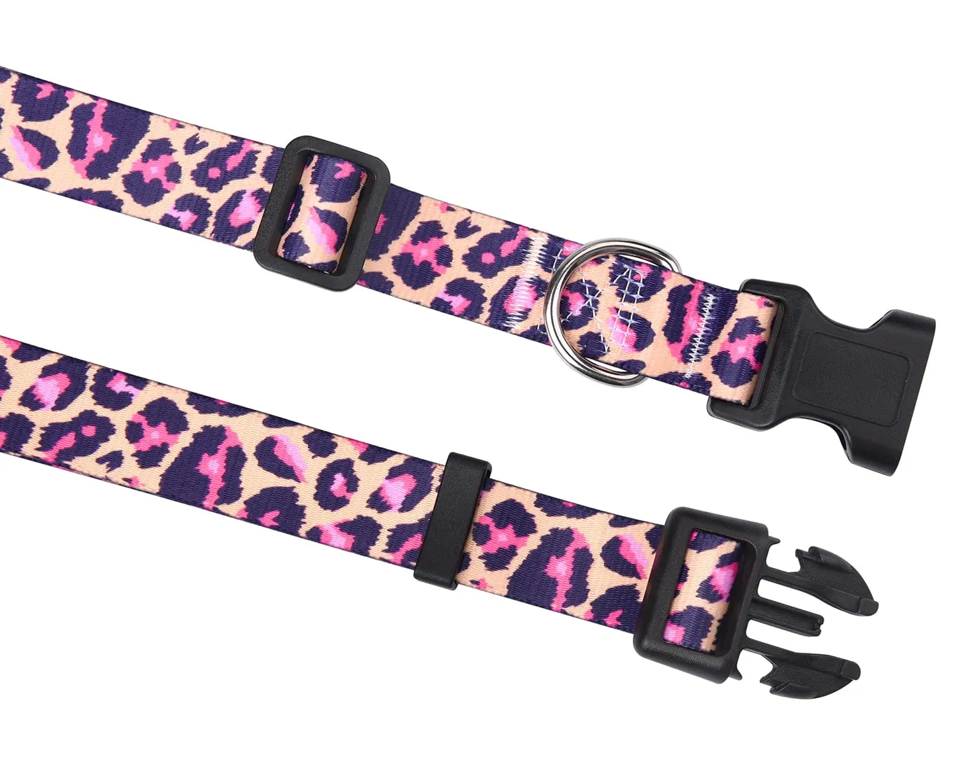 Mihqy Collare per Cani e Gatti, Morbido Regolabile, Disegno Rosa Leopardata, Taglia S - immagine 5