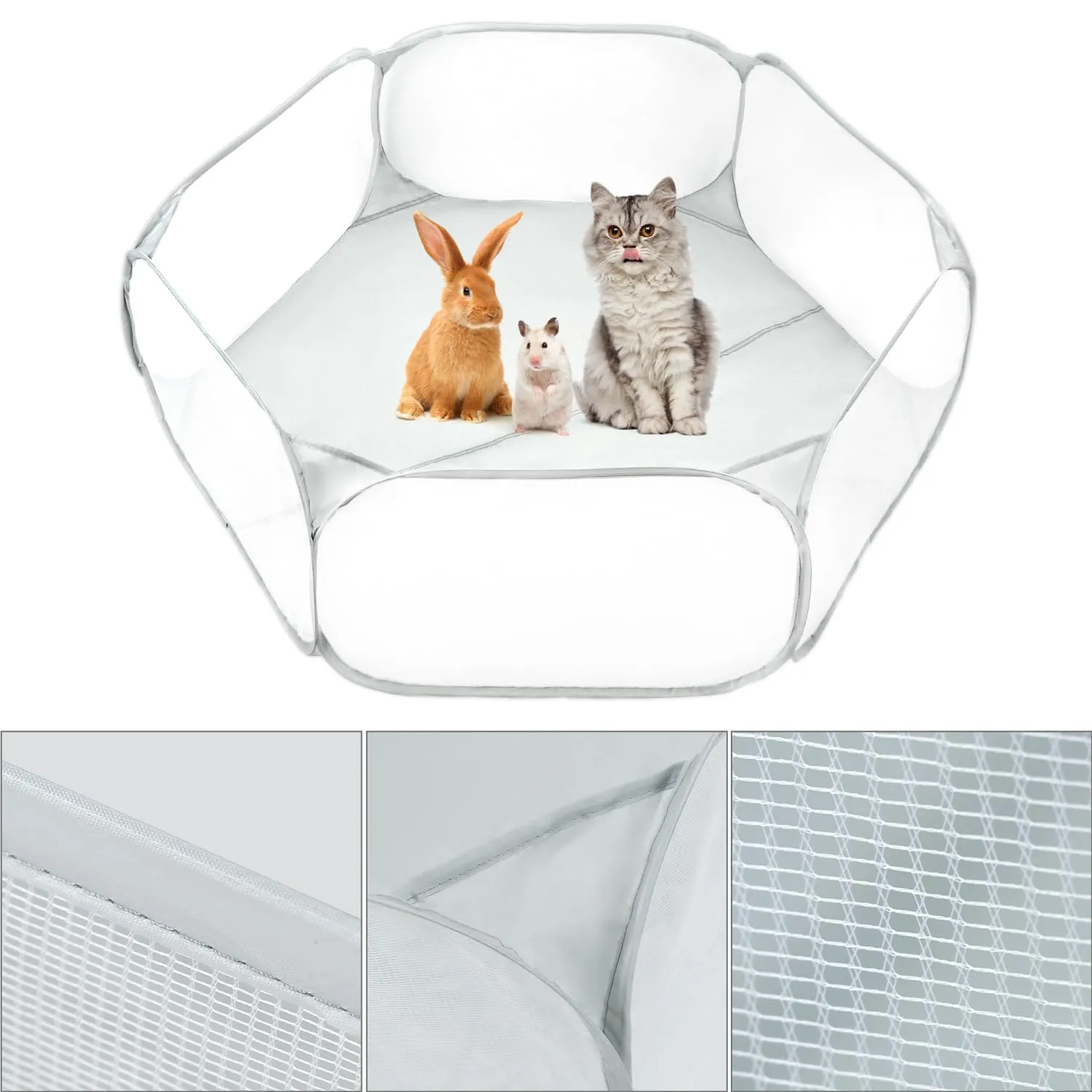 QWORK Recinto per animali domestici pieghevole pop-up per porcellini d'India, conigli, criceti, gatti e cani - immagine 3