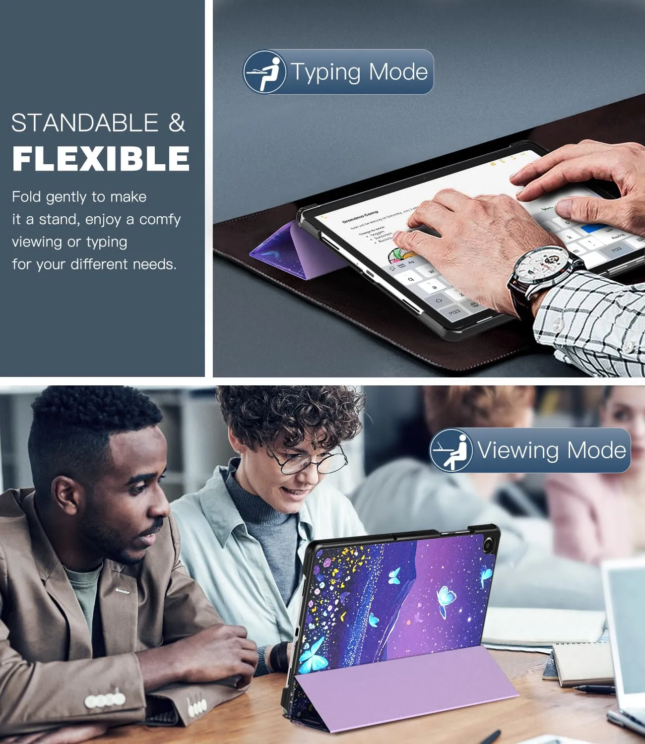 TiMOVO Cover per Samsung Galaxy Tab A11+ / A9+ 11" (2025/2023), Farfalla & Cielo - immagine 3