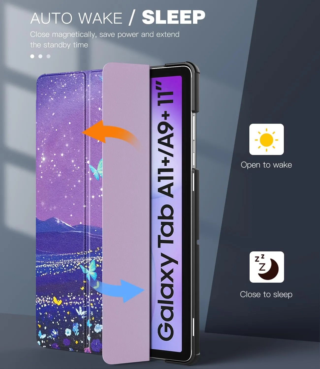 TiMOVO Cover per Samsung Galaxy Tab A11+ / A9+ 11" (2025/2023), Farfalla & Cielo - immagine 6