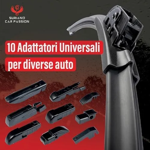 Car Passion Spazzole Tergicristallo per Audi A4, A4 Avant (dal 11/2007) e A4 Allroad (dal 04/2009), 60 e 50 cm, Aero Flat - immagine 3
