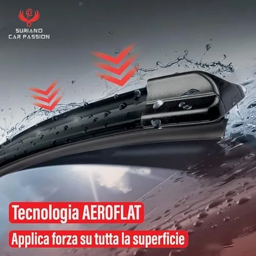 Car Passion Spazzole Tergicristallo per Audi A4, A4 Avant (dal 11/2007) e A4 Allroad (dal 04/2009), 60 e 50 cm, Aero Flat - immagine 7