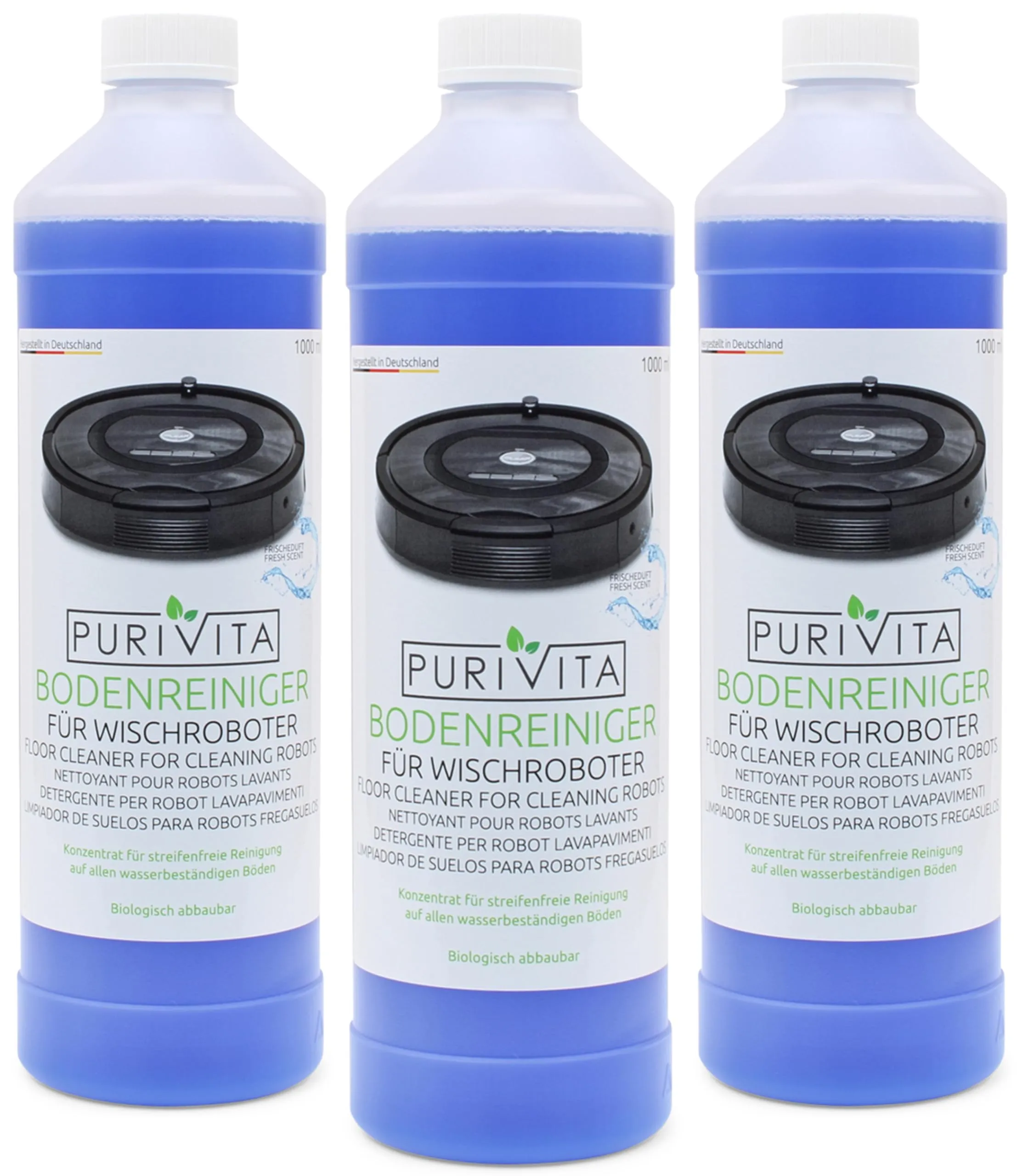 Purivita Detergente Lavapavimenti Concentrato per Robot e Lavasciuga, 3x1L - immagine 1