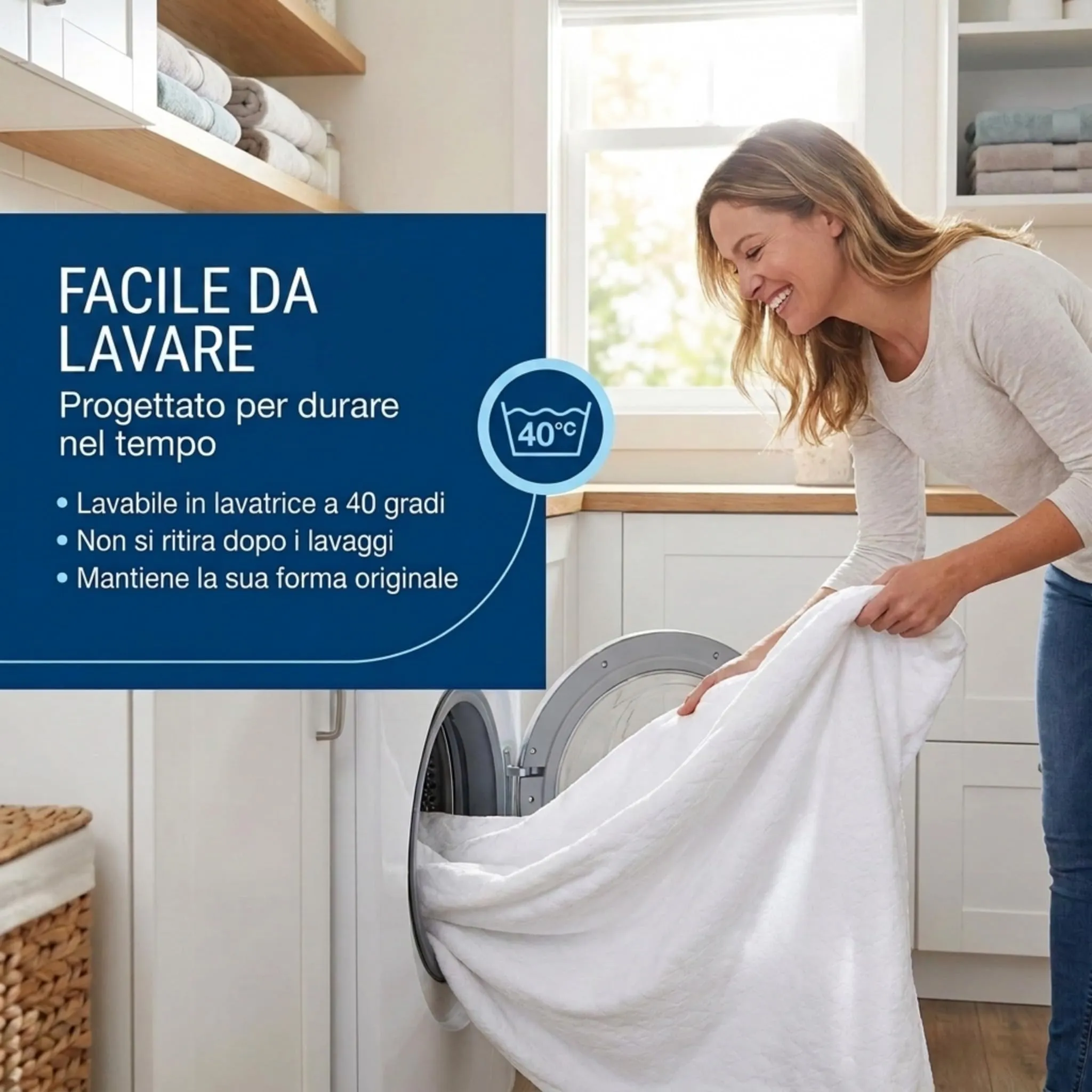 Caleffi Coprimaterasso Una Piazza e Mezza 130x200 in Cotone Bianco - immagine 7