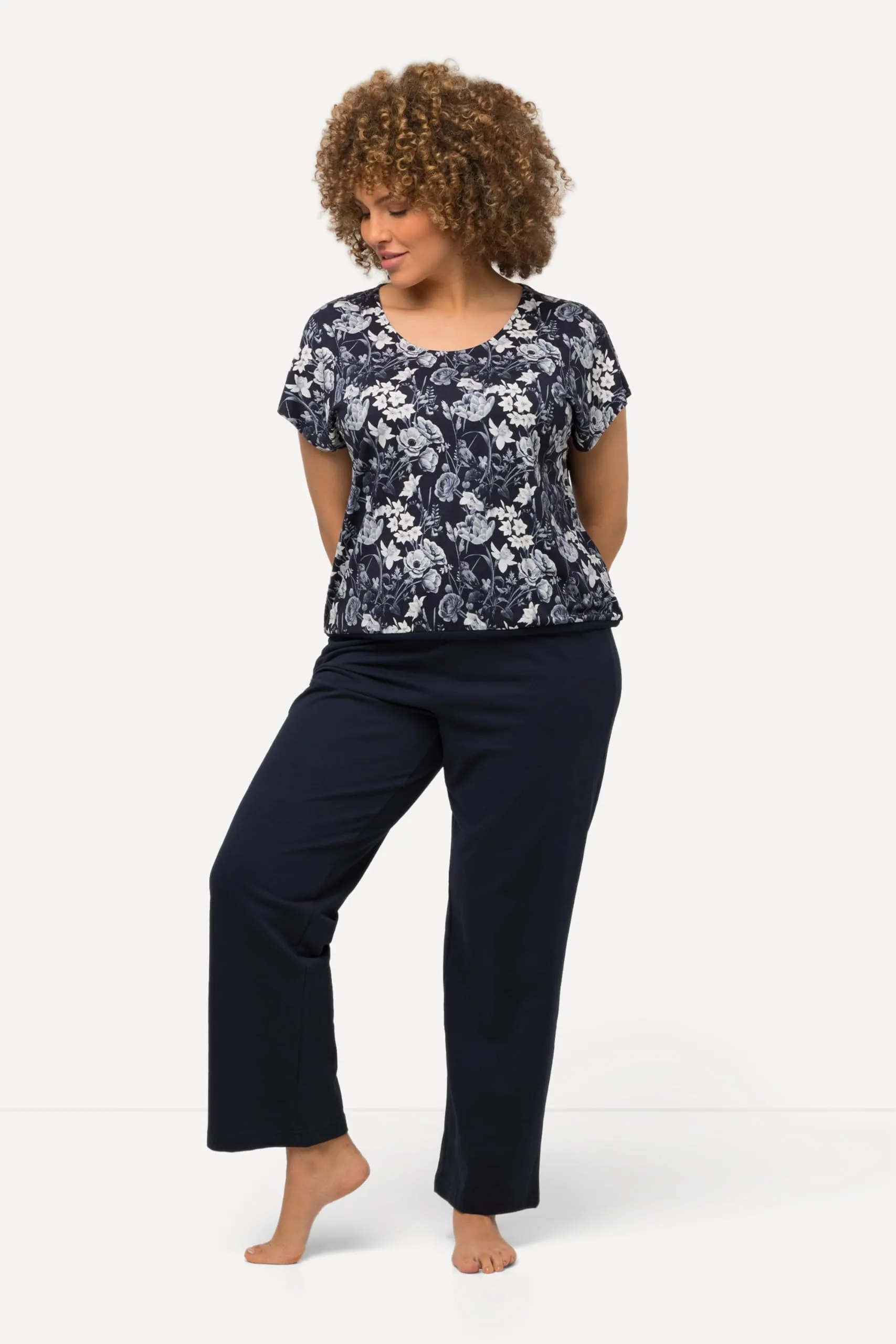 Ulla Popken Pantaloni da Jogging Donna, Blu Marino, 32W / 32L - immagine 5