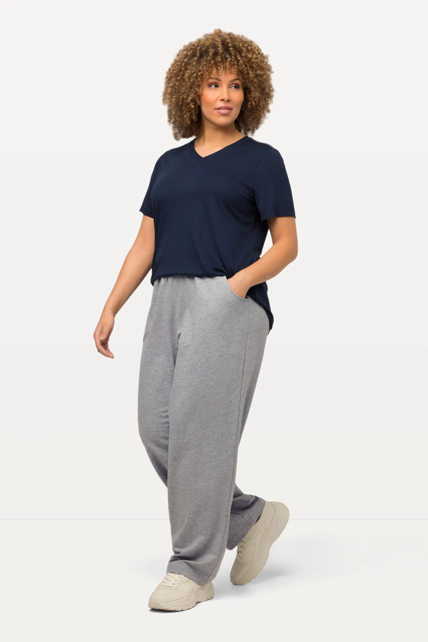 Ulla Popken Jogginghose, Hellgrau mélange, 58/60 - immagine 6