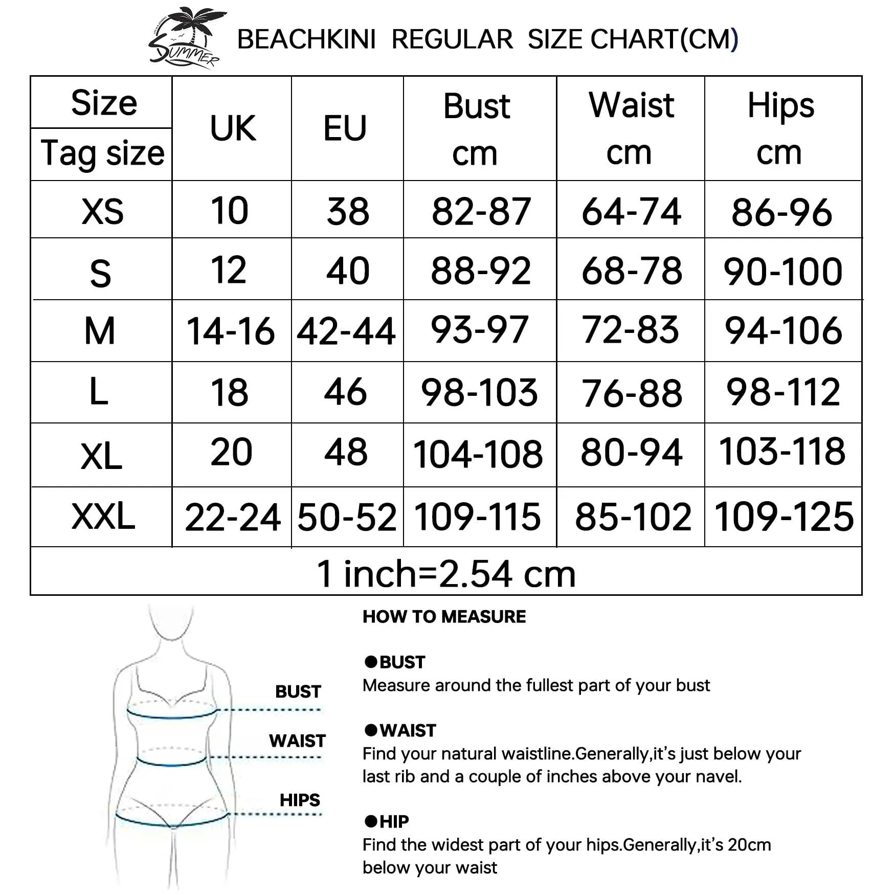 BEACHKINI Costume da Bagno Intero a Maniche Lunghe con Protezione UV, Blu Stampato, XL - immagine 4