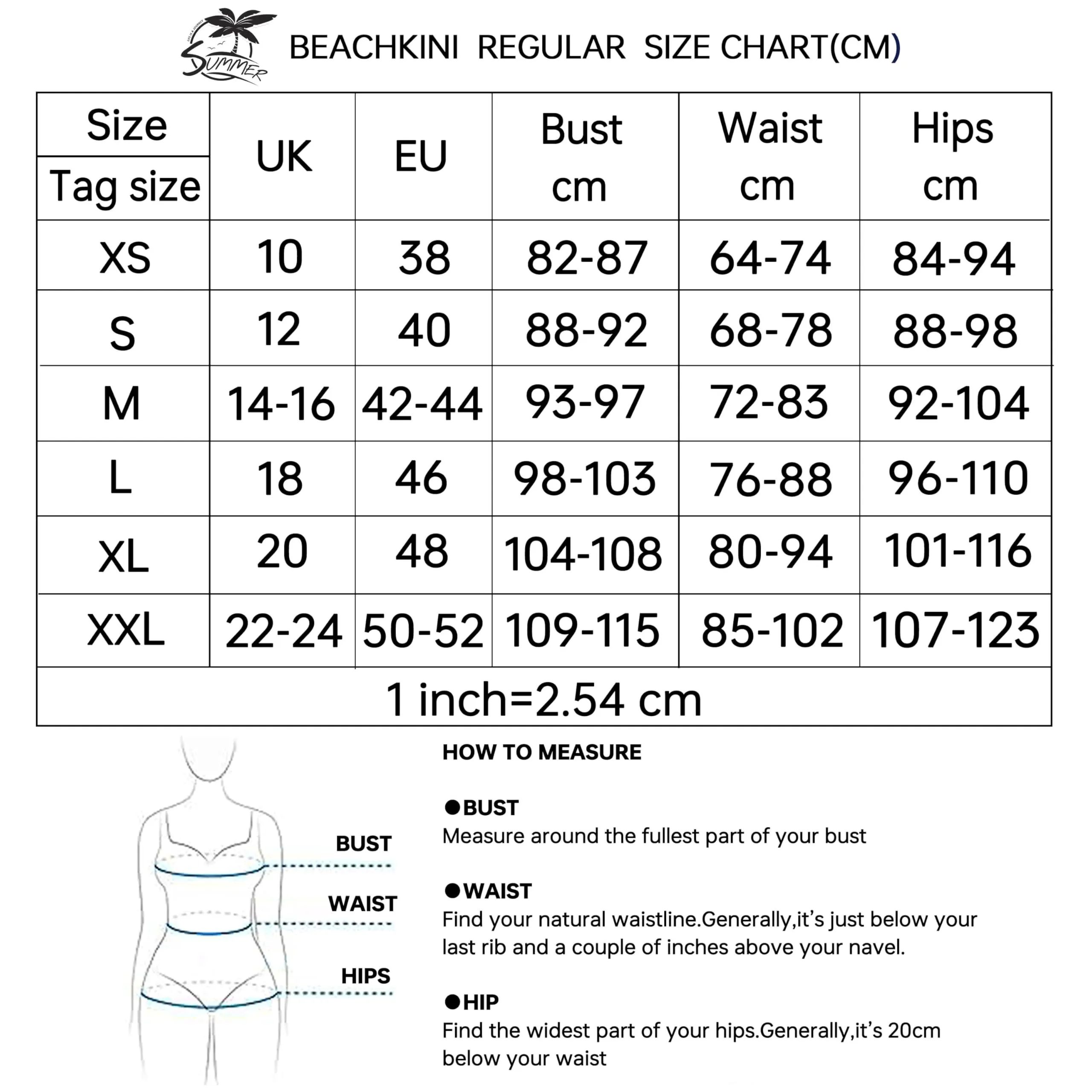 BEACHKINI Costume da Bagno Intero con Zip e Maniche Lunghe da Donna, Nero e Blu a Stampa Floreale, Protezione UV, M - immagine 4