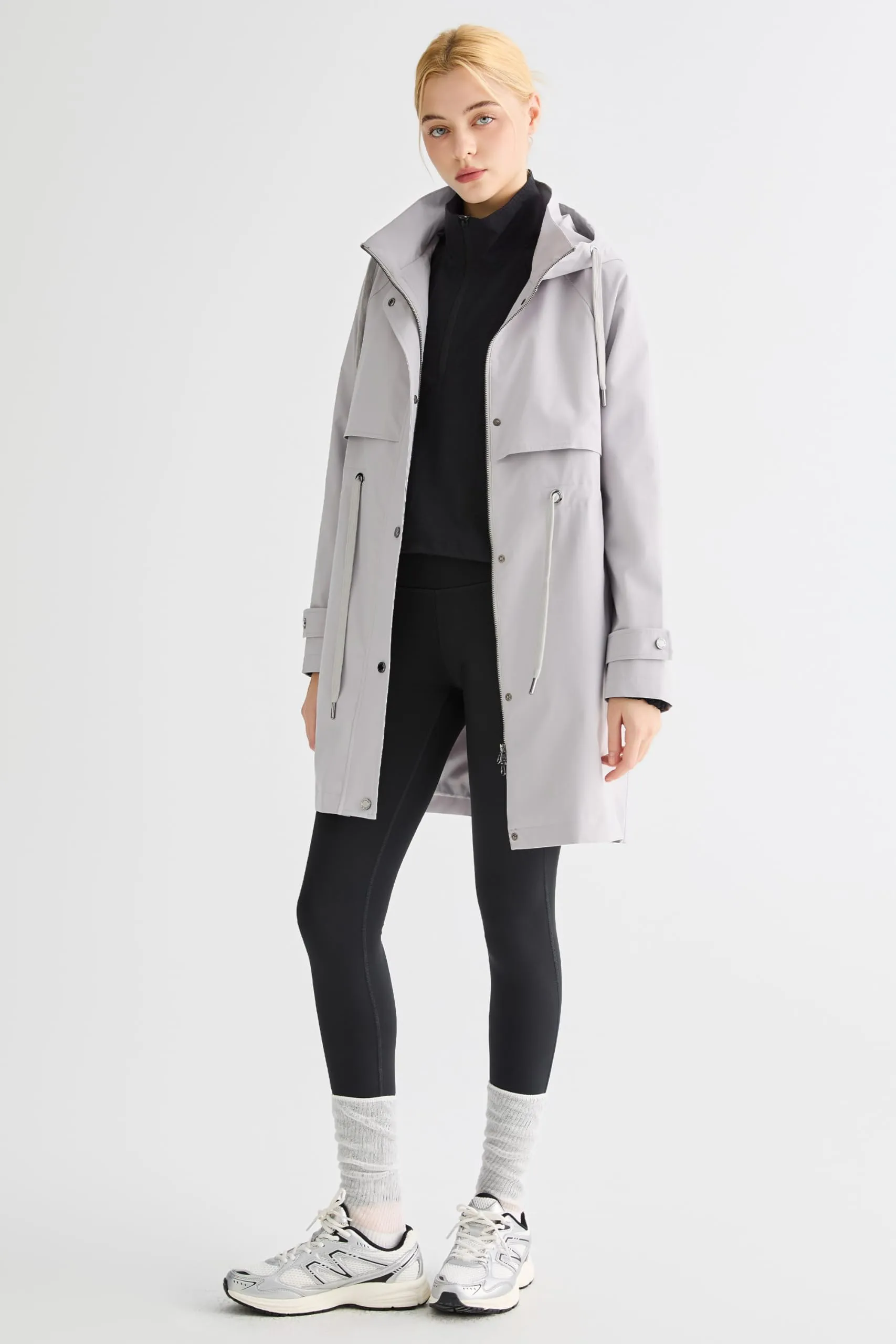 Orolay Giacca Impermeabile da Donna con Cappuccio, Grigio, S - immagine 5