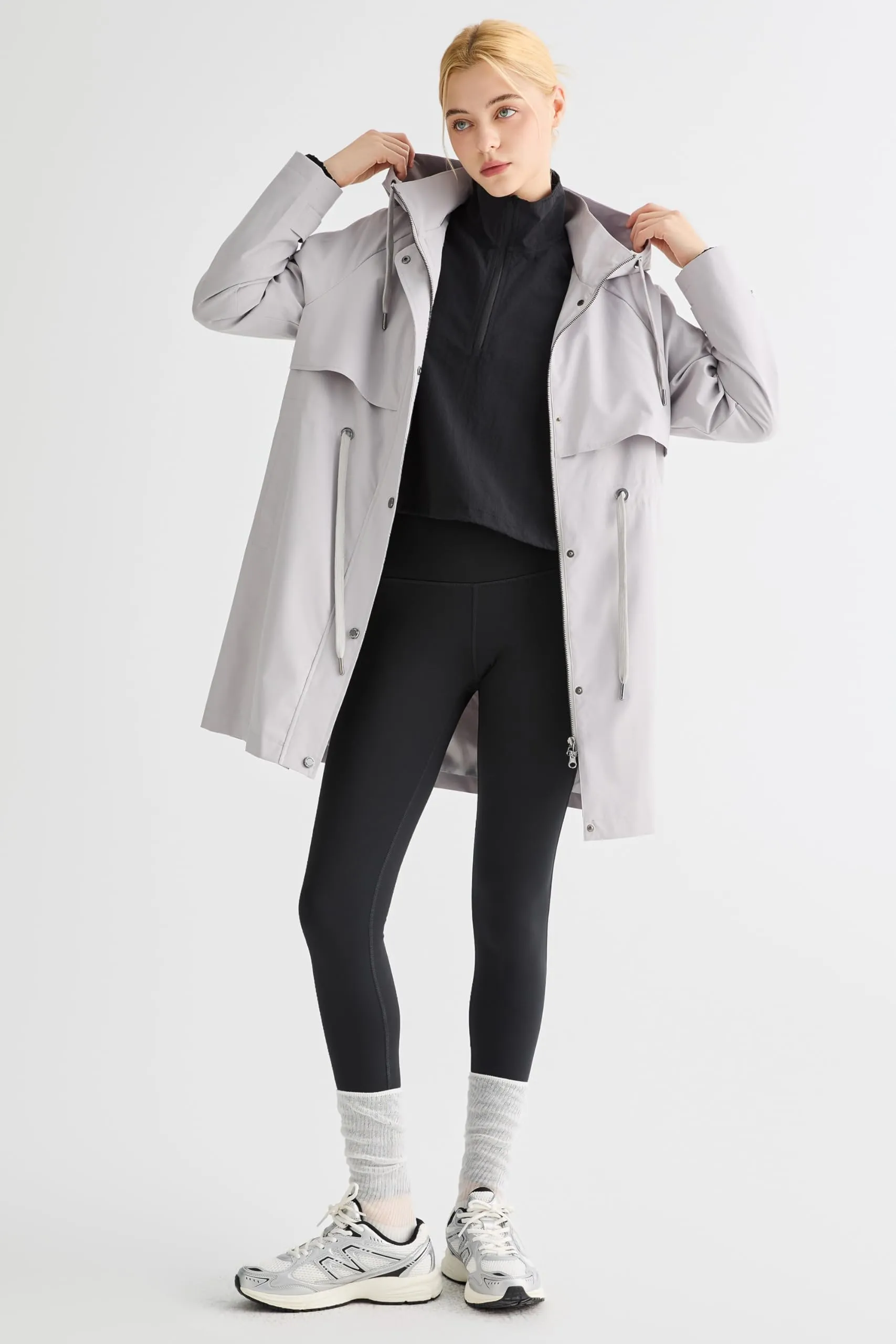 Orolay Giacca Impermeabile da Donna con Cappuccio, Grigio, S - immagine 8