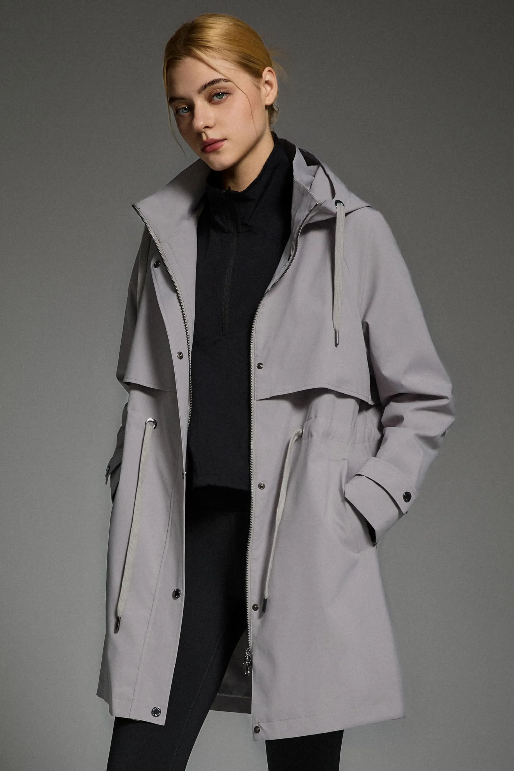 Orolay Cappotto con Cappuccio da Donna Impermeabile Grigio, XS - immagine 3