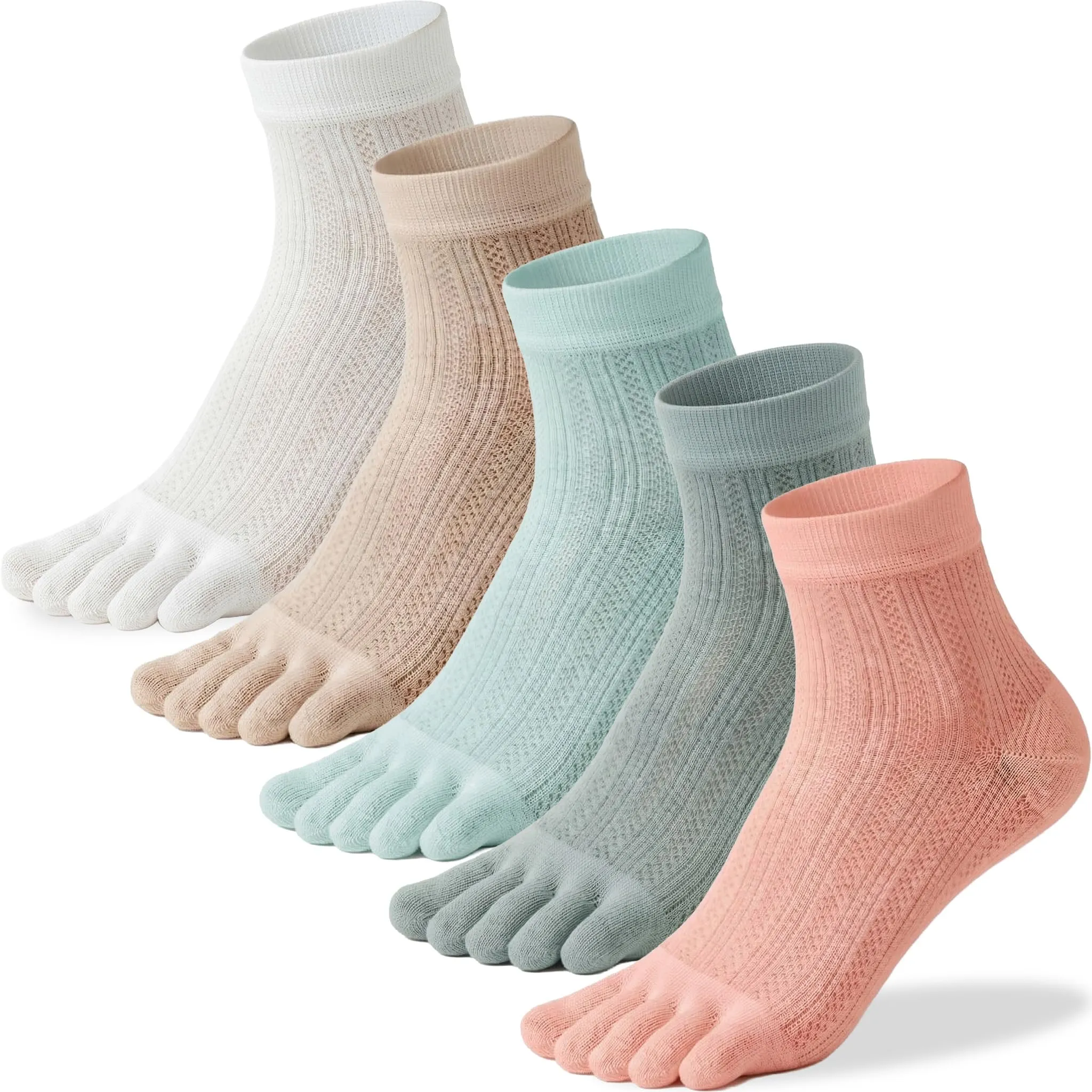 QUPOLPOL Calzini con Dita Separate Donna, 5 Paia, EU 34-38 - immagine 1