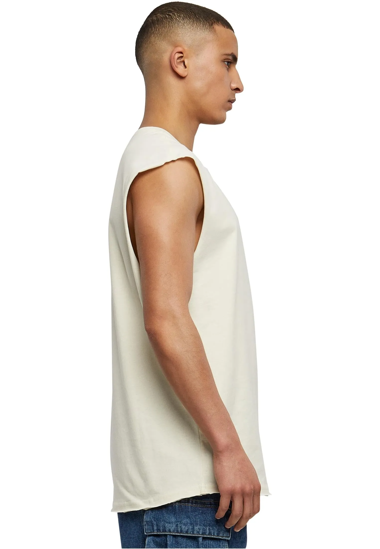 Urban Classics Open Edge Sleeveless Tee - Whitesand - 4XL - immagine 2