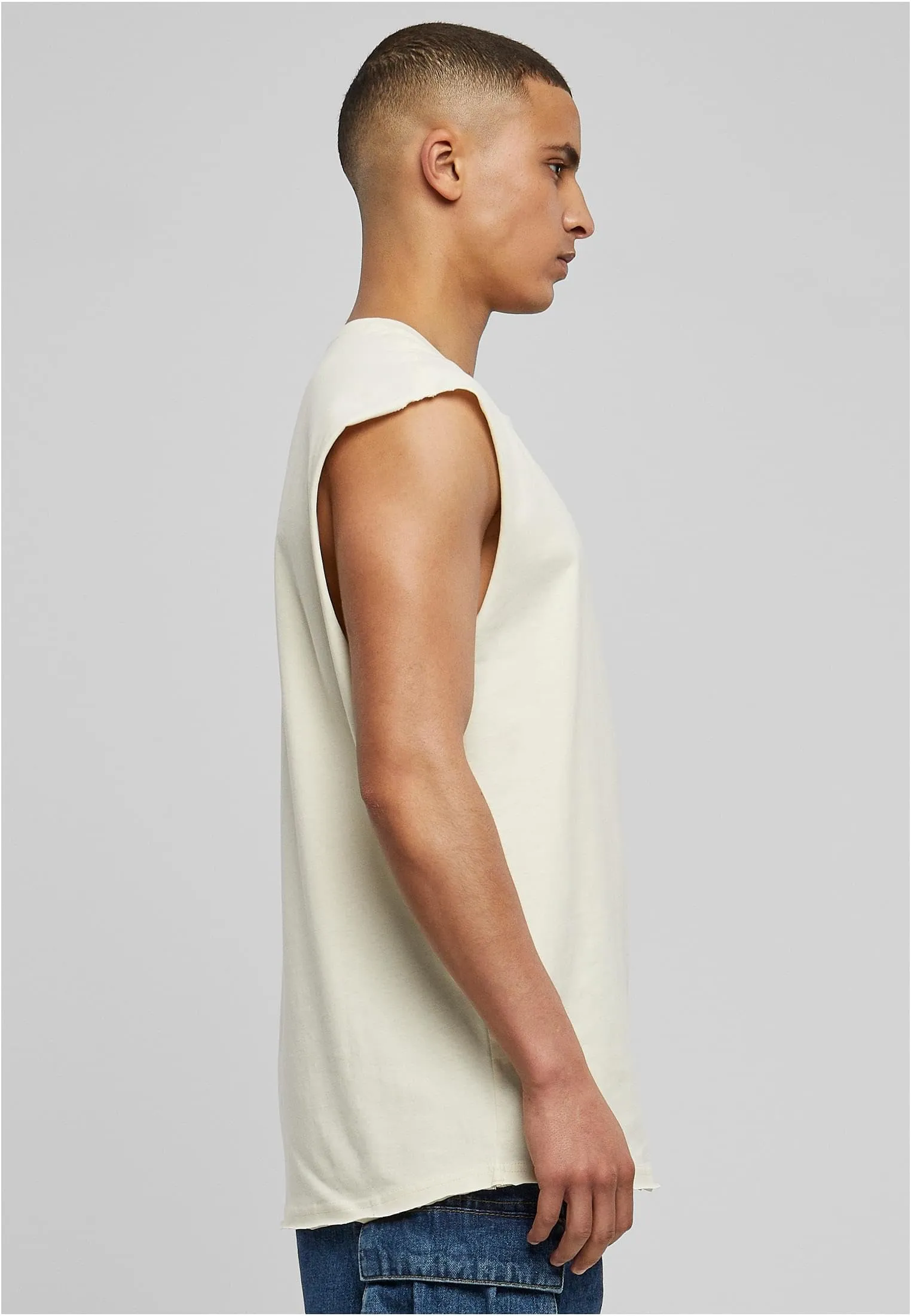 Urban Classics Open Edge Sleeveless Tee - Whitesand - 4XL - immagine 10
