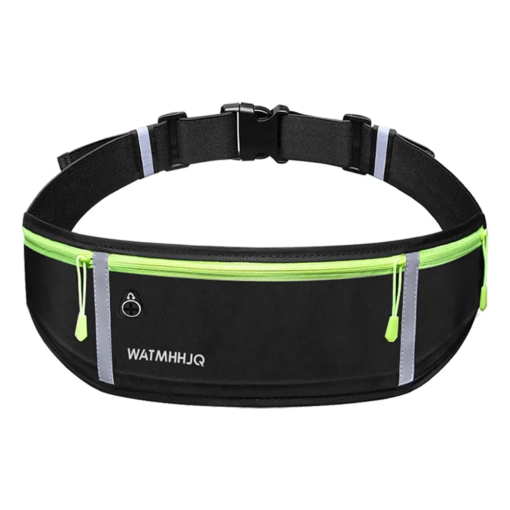 WATMHHJQ Marsupio da Corsa Impermeabile a 3 Tasche per Cellulare, Nero - immagine 9